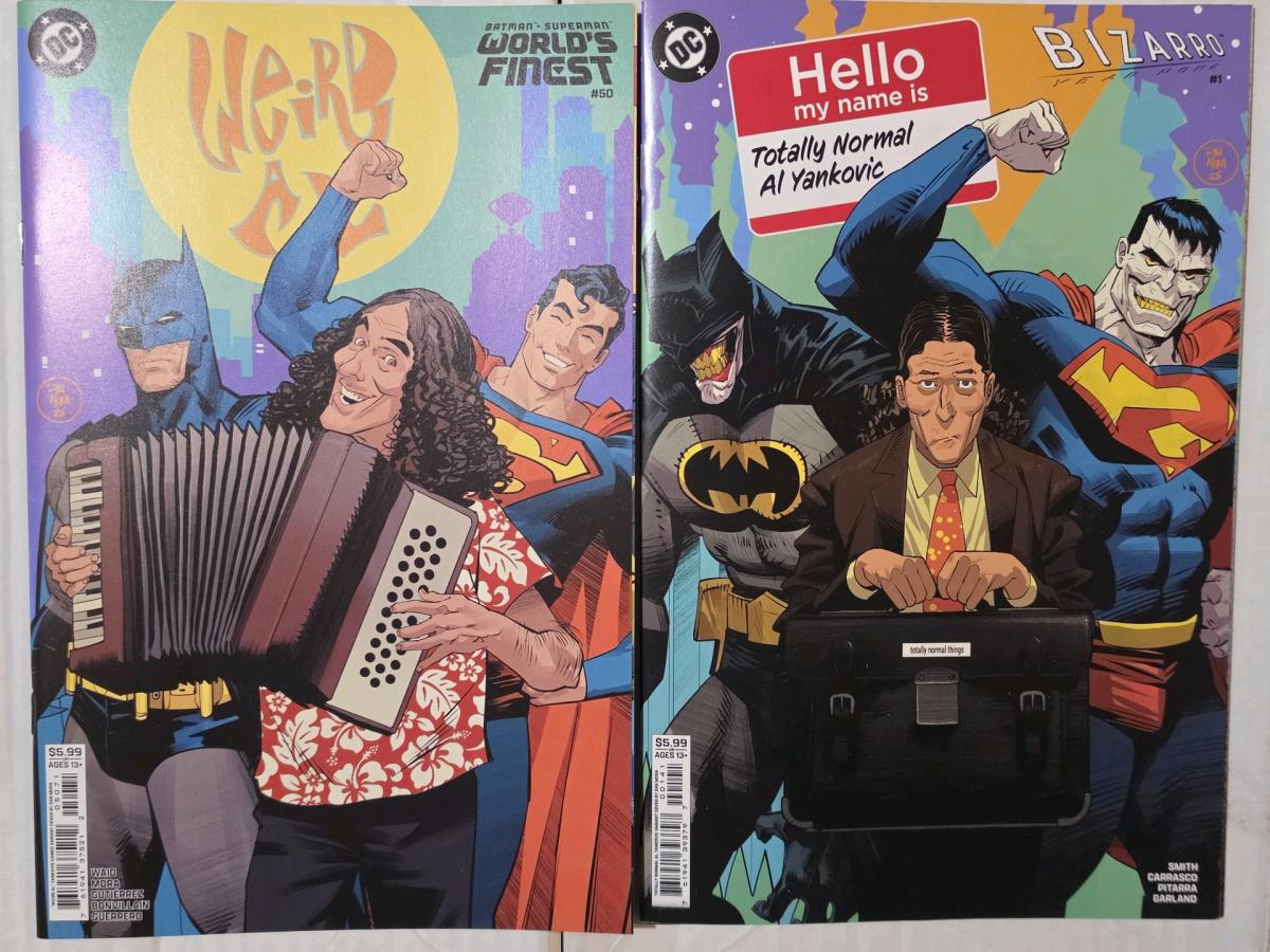 Weird Al Yankovic Variant Bizarro Batman Superman Worlds