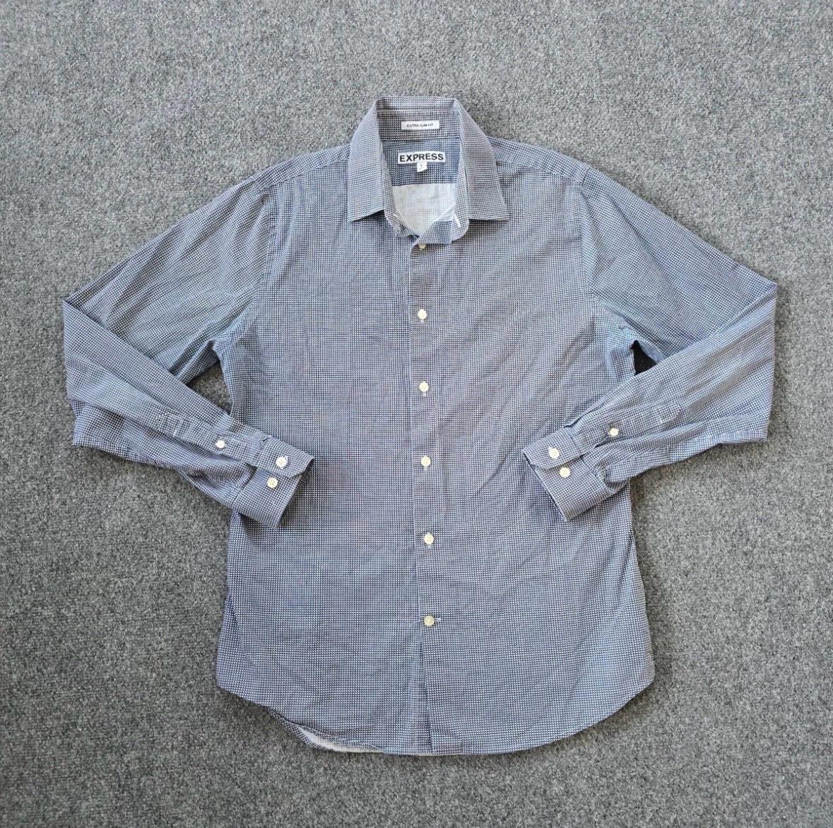 Express Shirt Mens Size Medium Black White Button Long Sleev