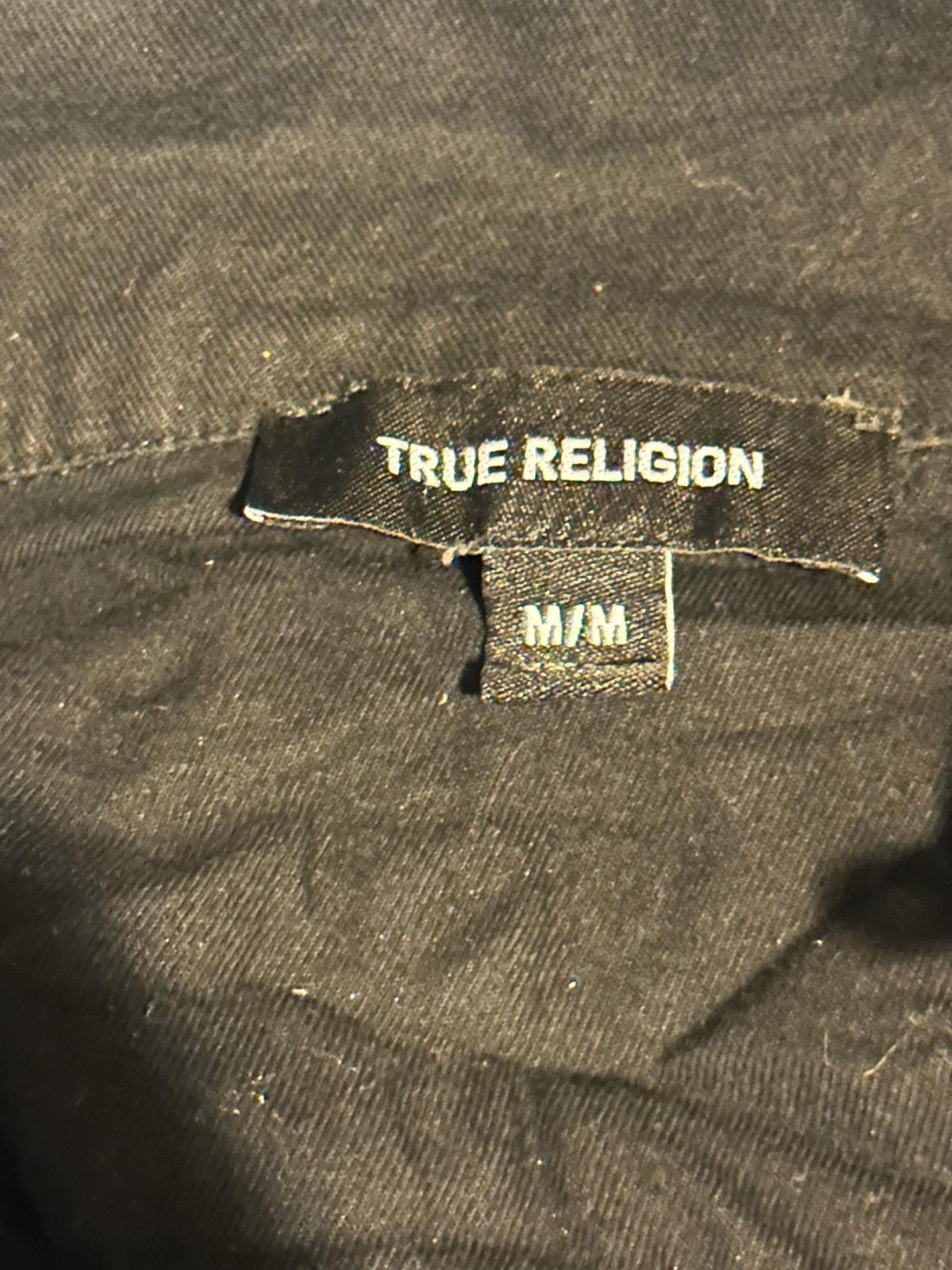 True Religion Shirt Mens Medium Black Western Short Sleeve S