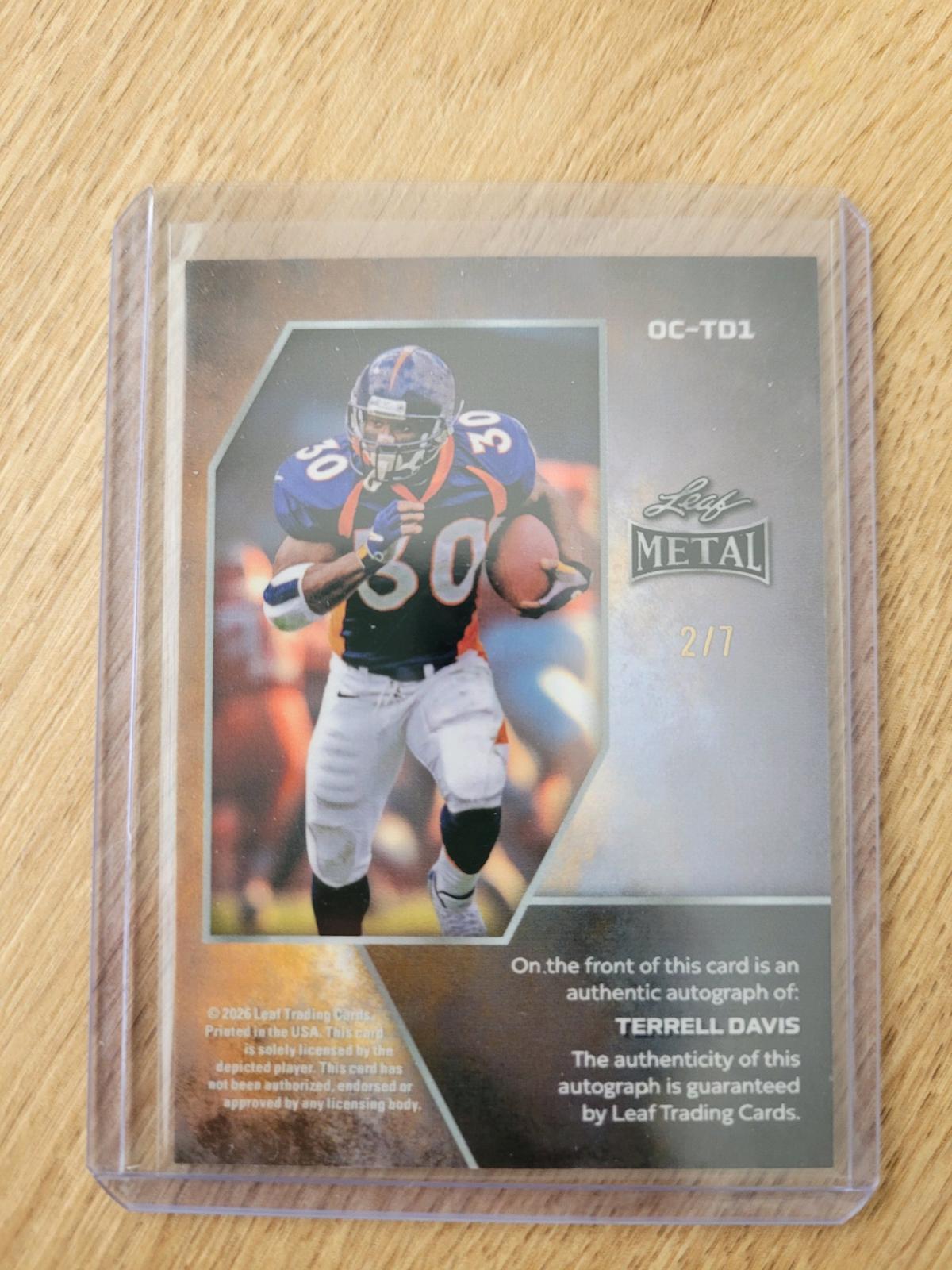 Terrell Davis Autographed card