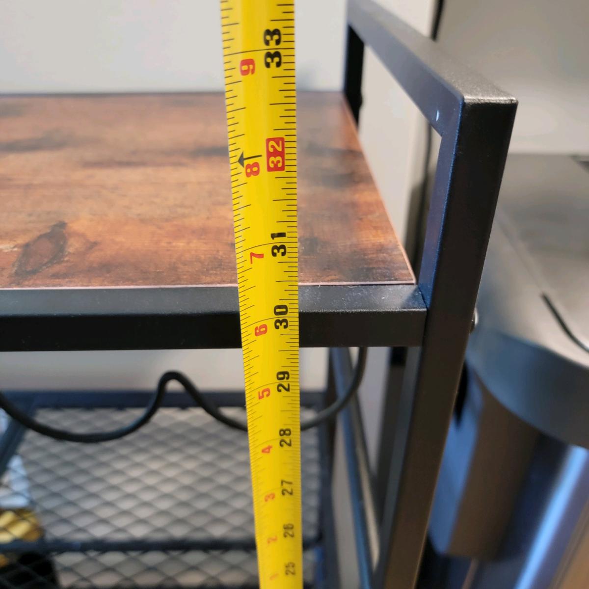 Walnut Steel Shelves on Wheels for Kitchen Dining Living