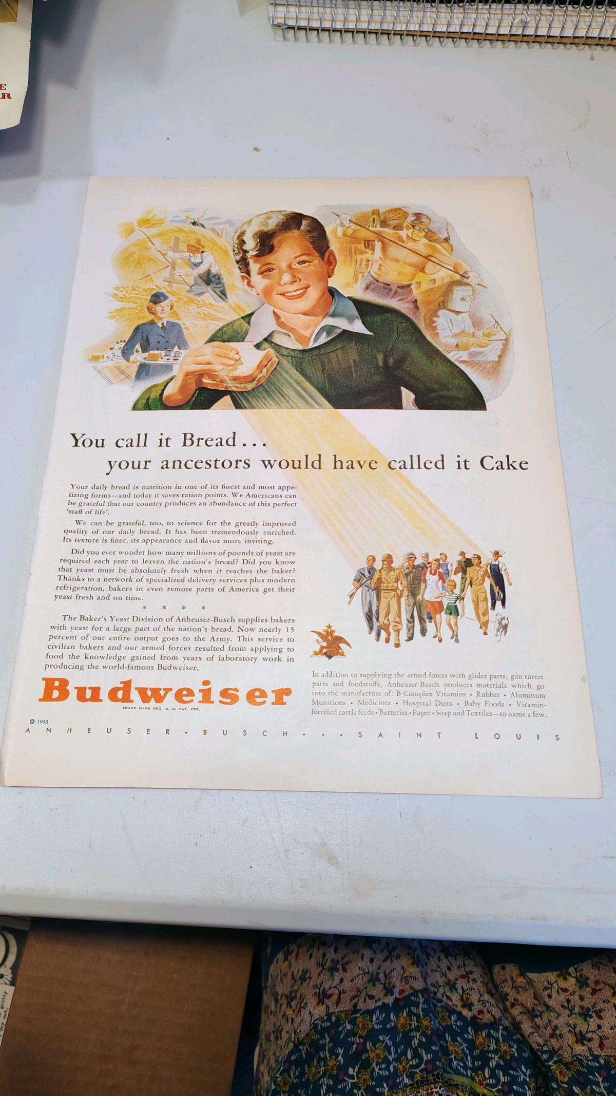 vintage original print ad Budweiser