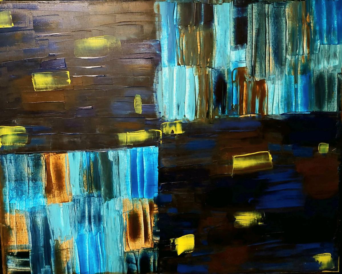 large abstract painting on canvas