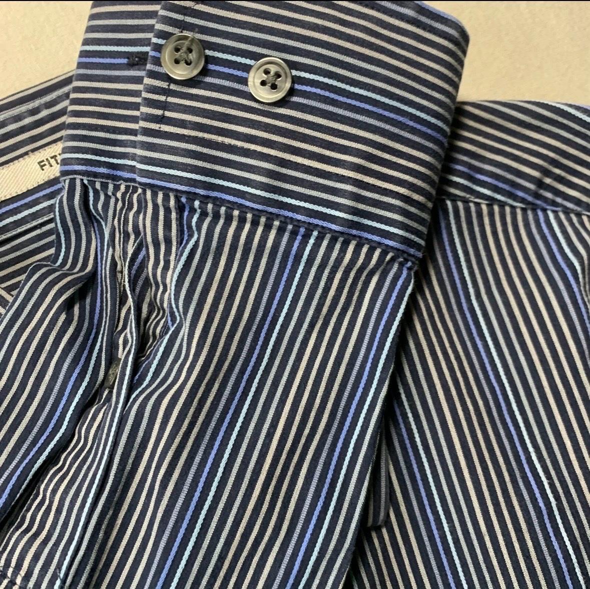 EXPRESS Shirt Mens Medium Button Up Striped Long Sleeve Fitt