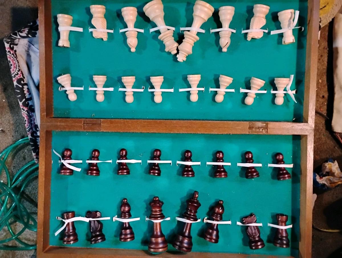 Collectible vintage wooden chess game