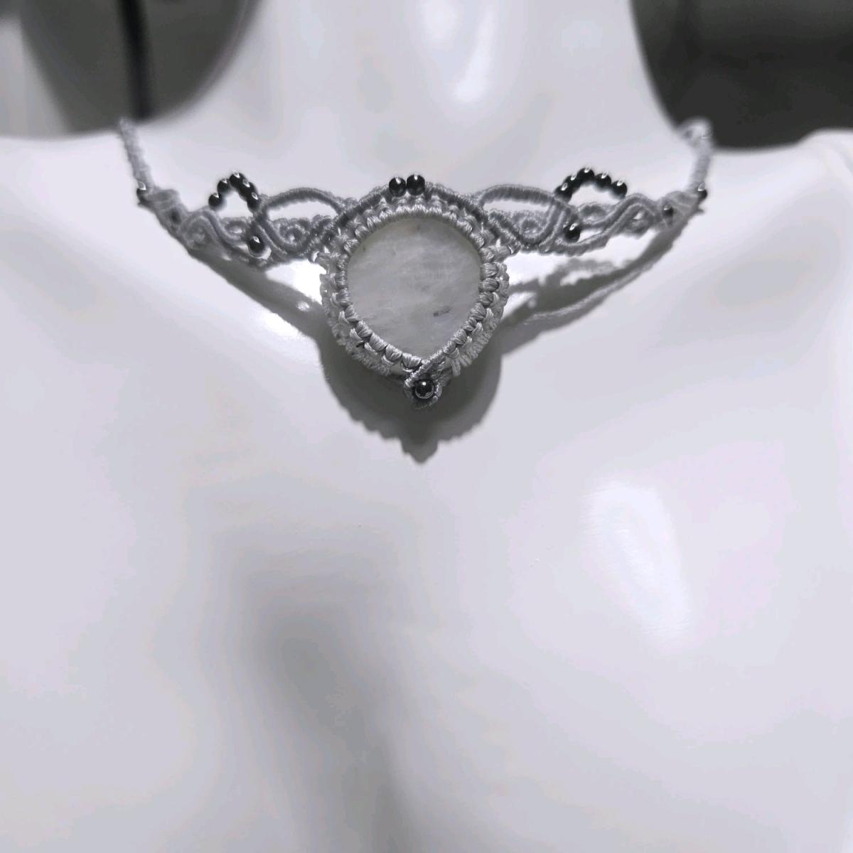 Handmade Macrame Moonstone Necklace