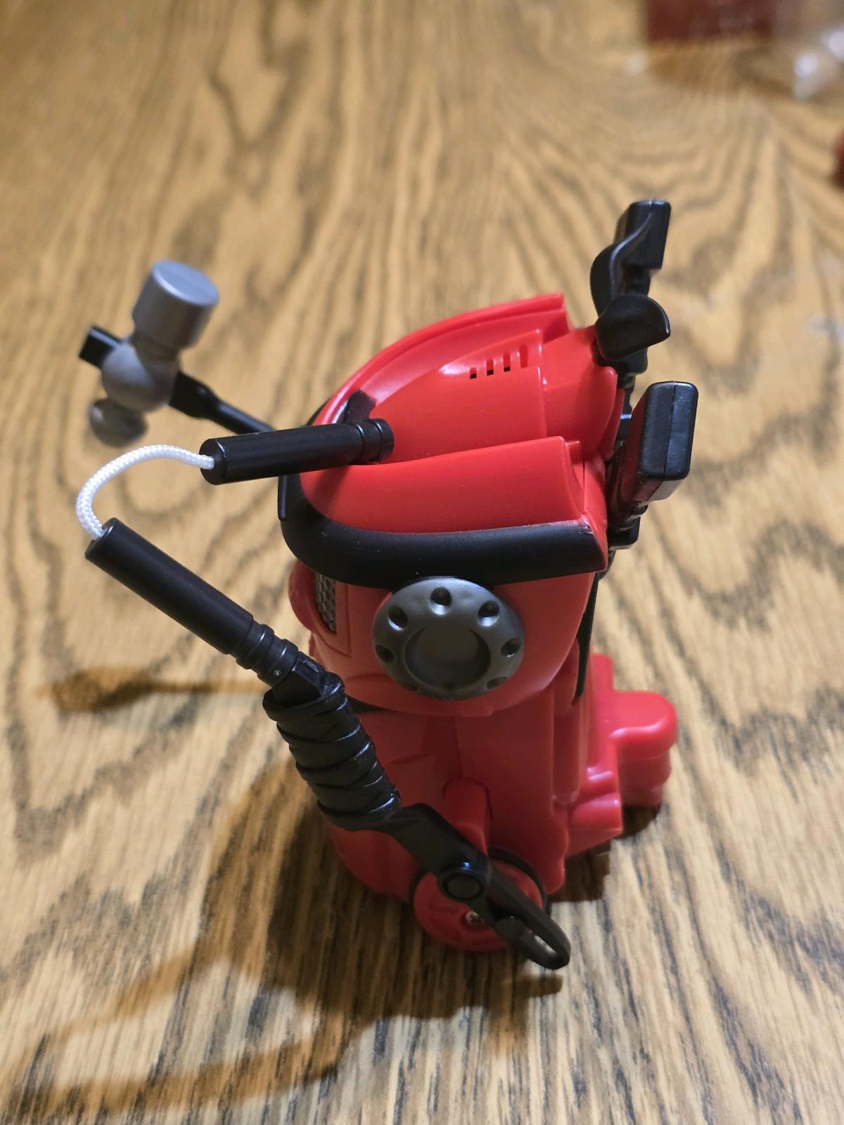 Red robot toy and Blue robot toy