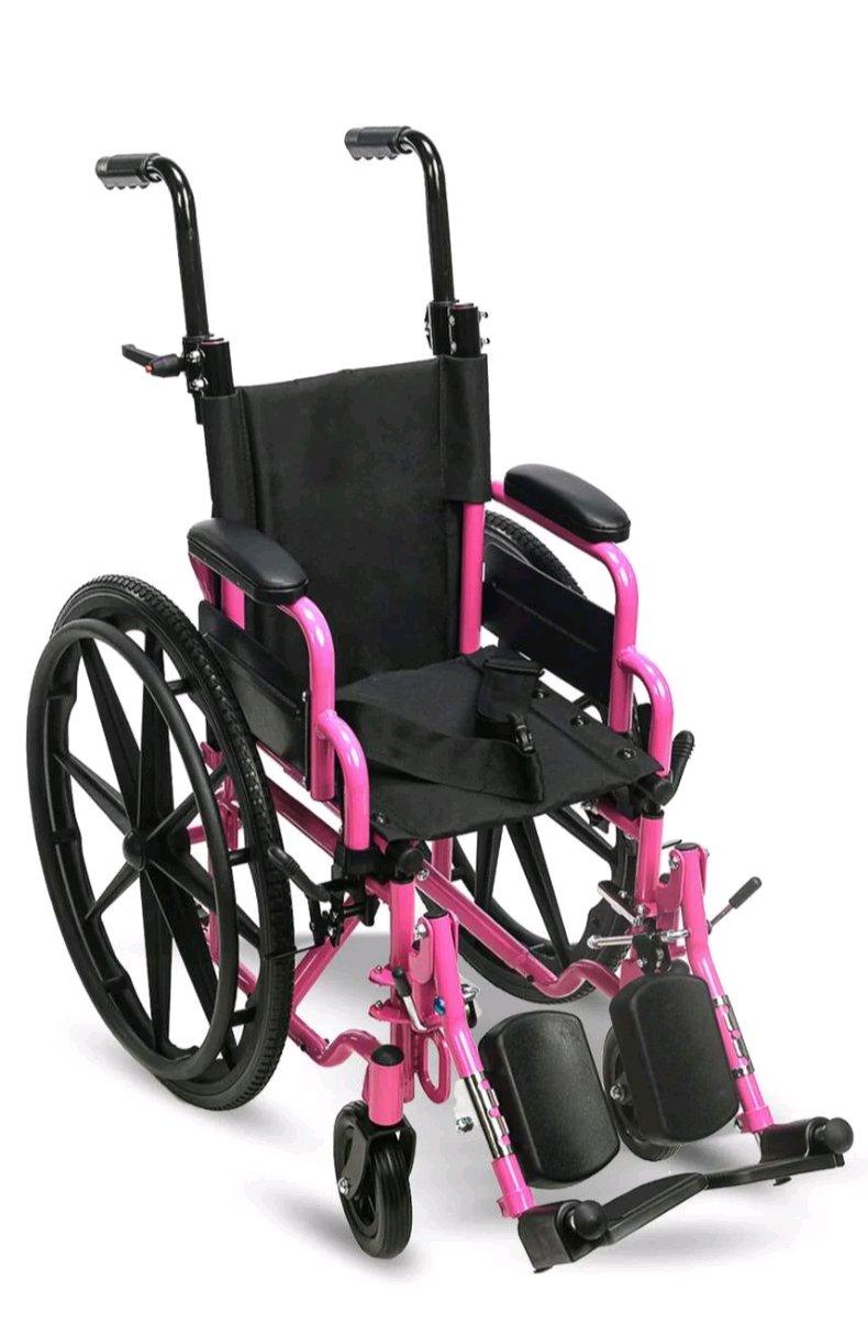 pink manual two wheels raised foot pedal