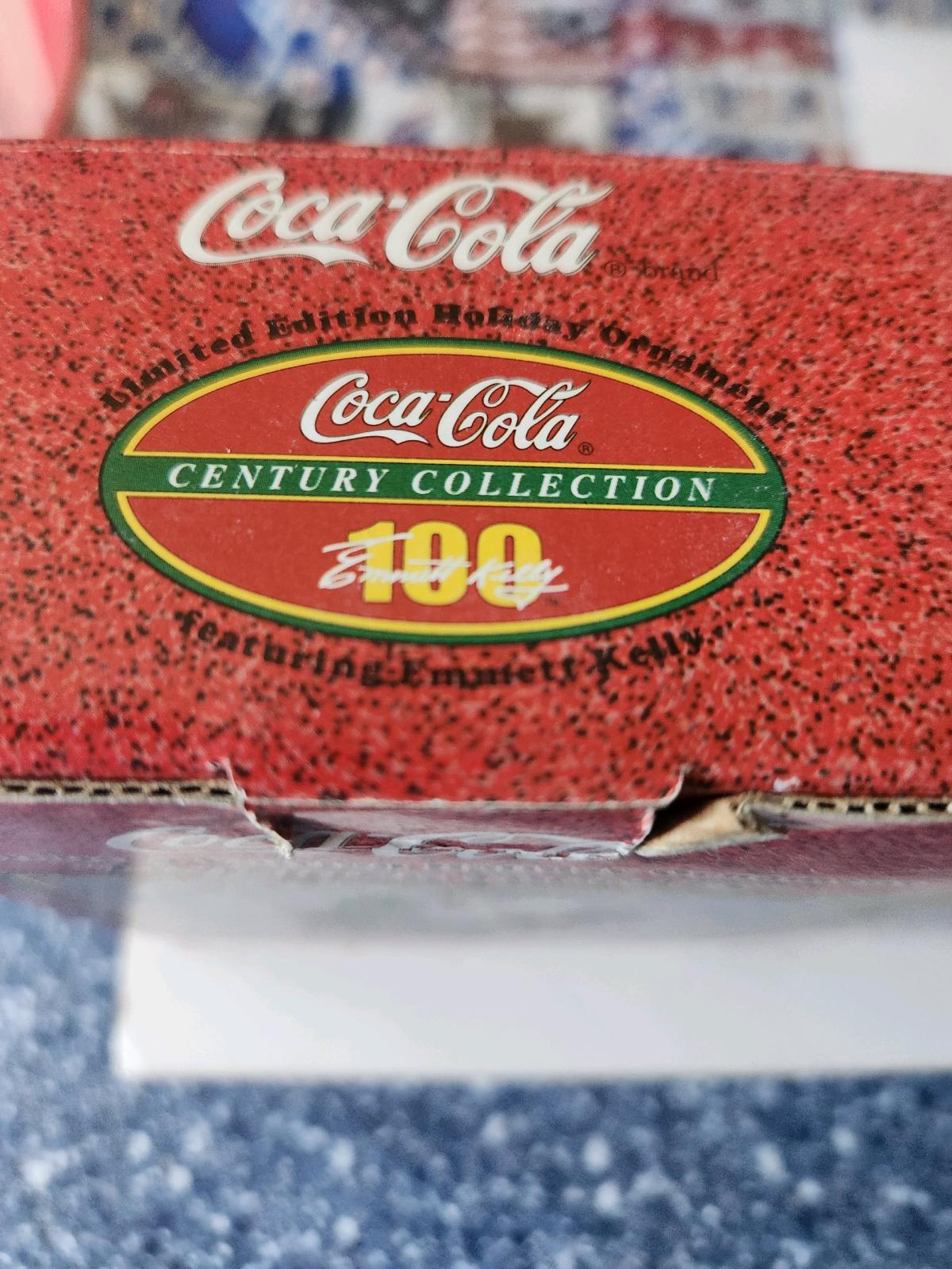 coca cola ornaments with Emmett Kelly