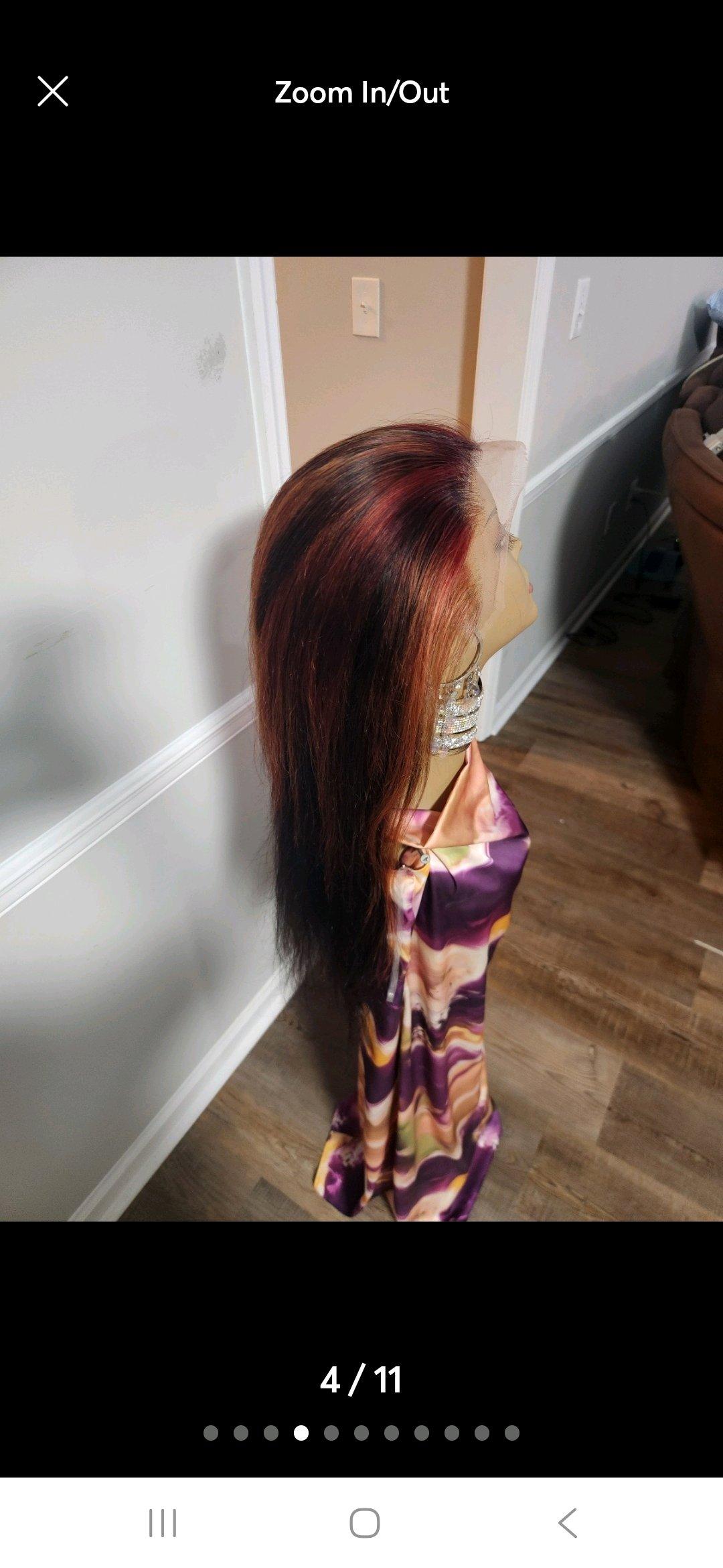 Tricolored lace wig
