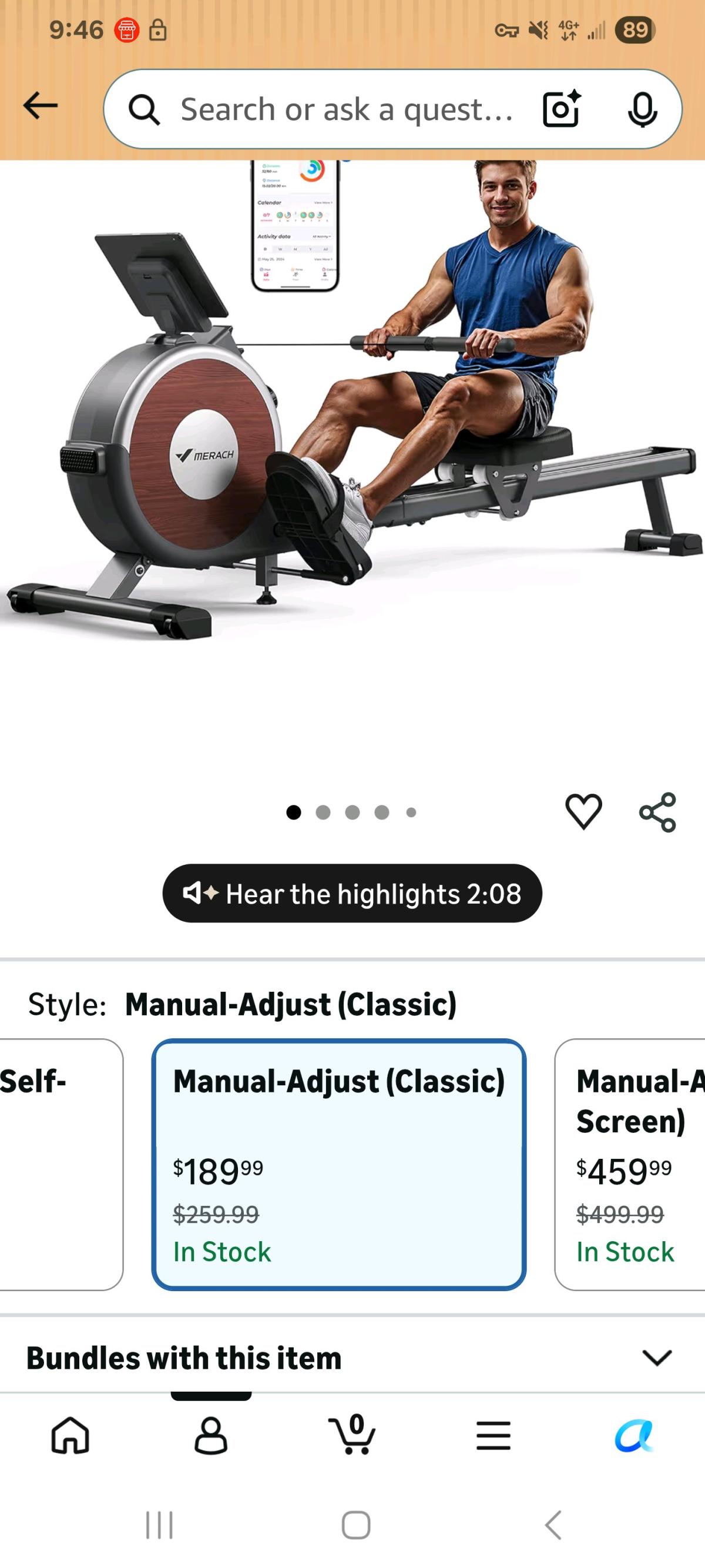 Merach Rowing Machine model Q1S 350lb capacity like new
