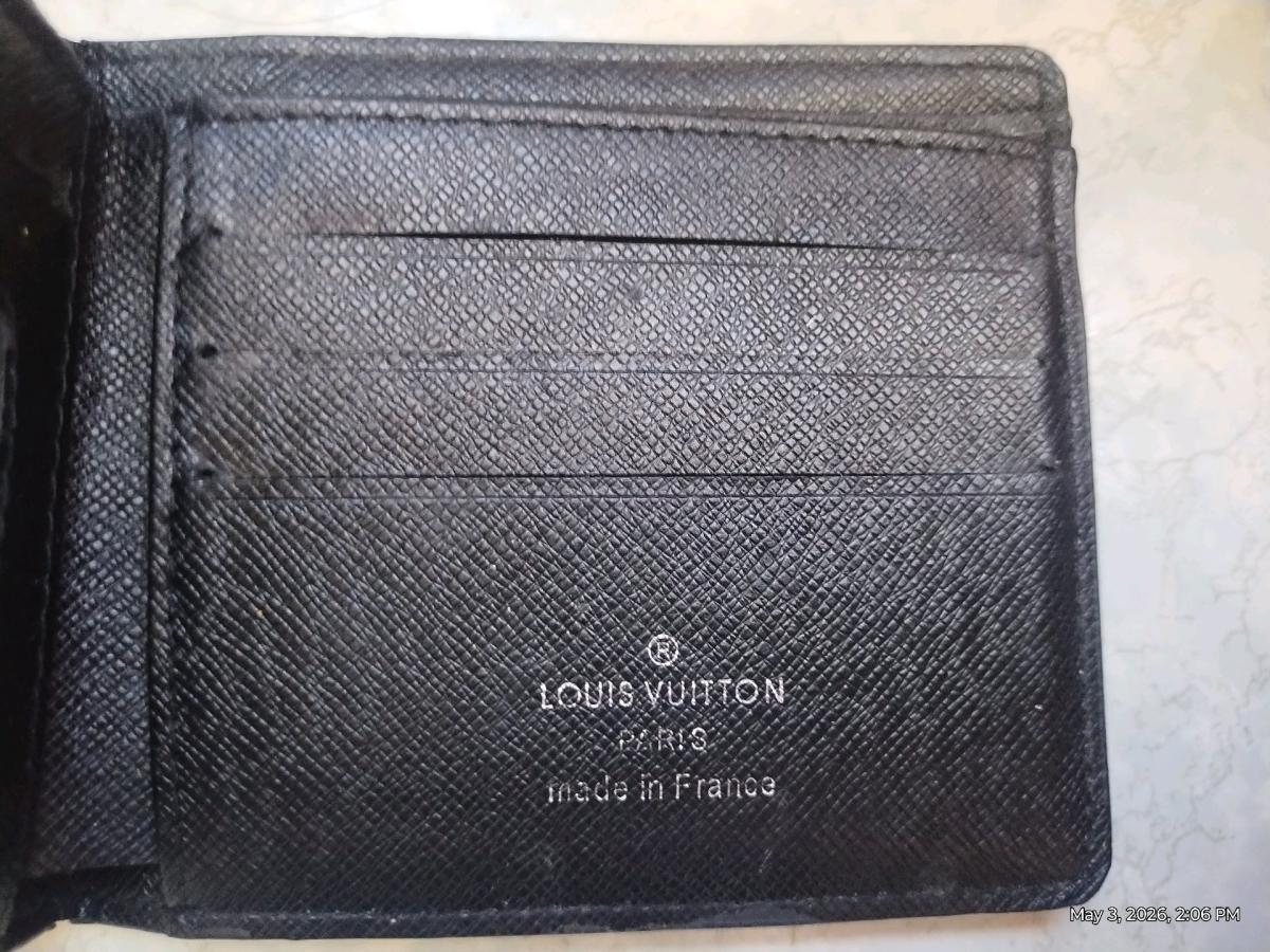 Black Epi Leather Card Photo ID Holder