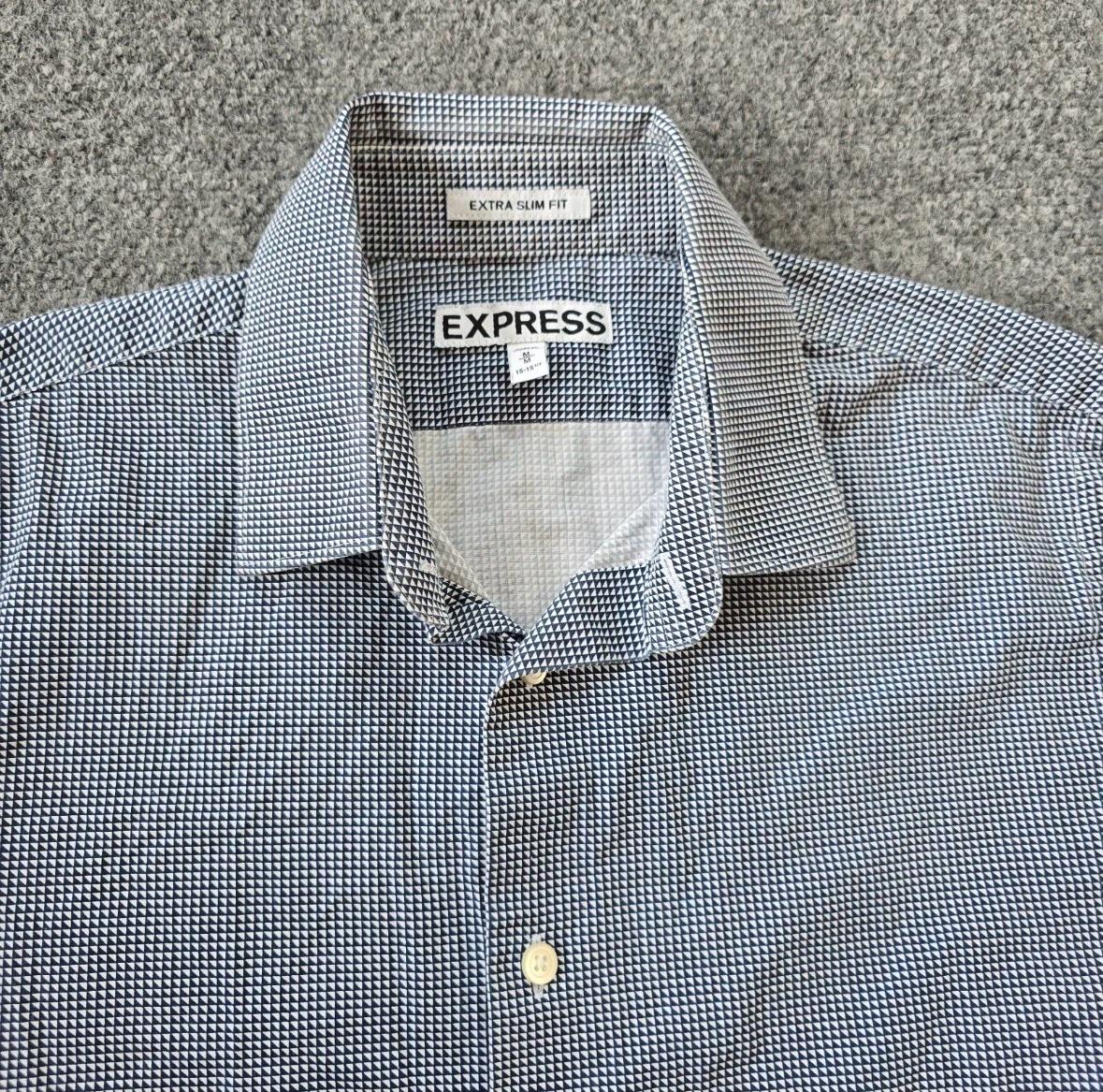 Express Shirt Mens Size Medium Black White Button Long Sleev