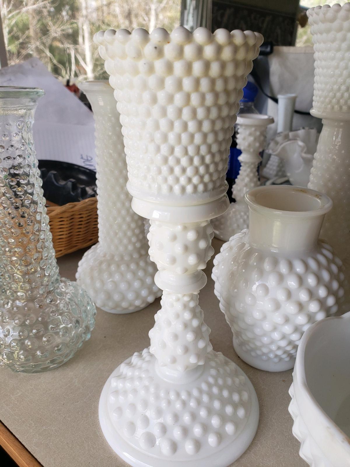 white bubble hall vases and etc