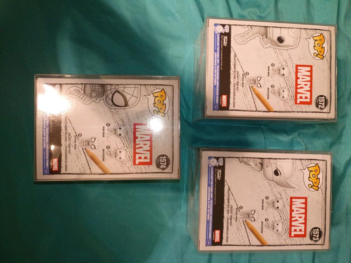 3 marvel Funko Pops