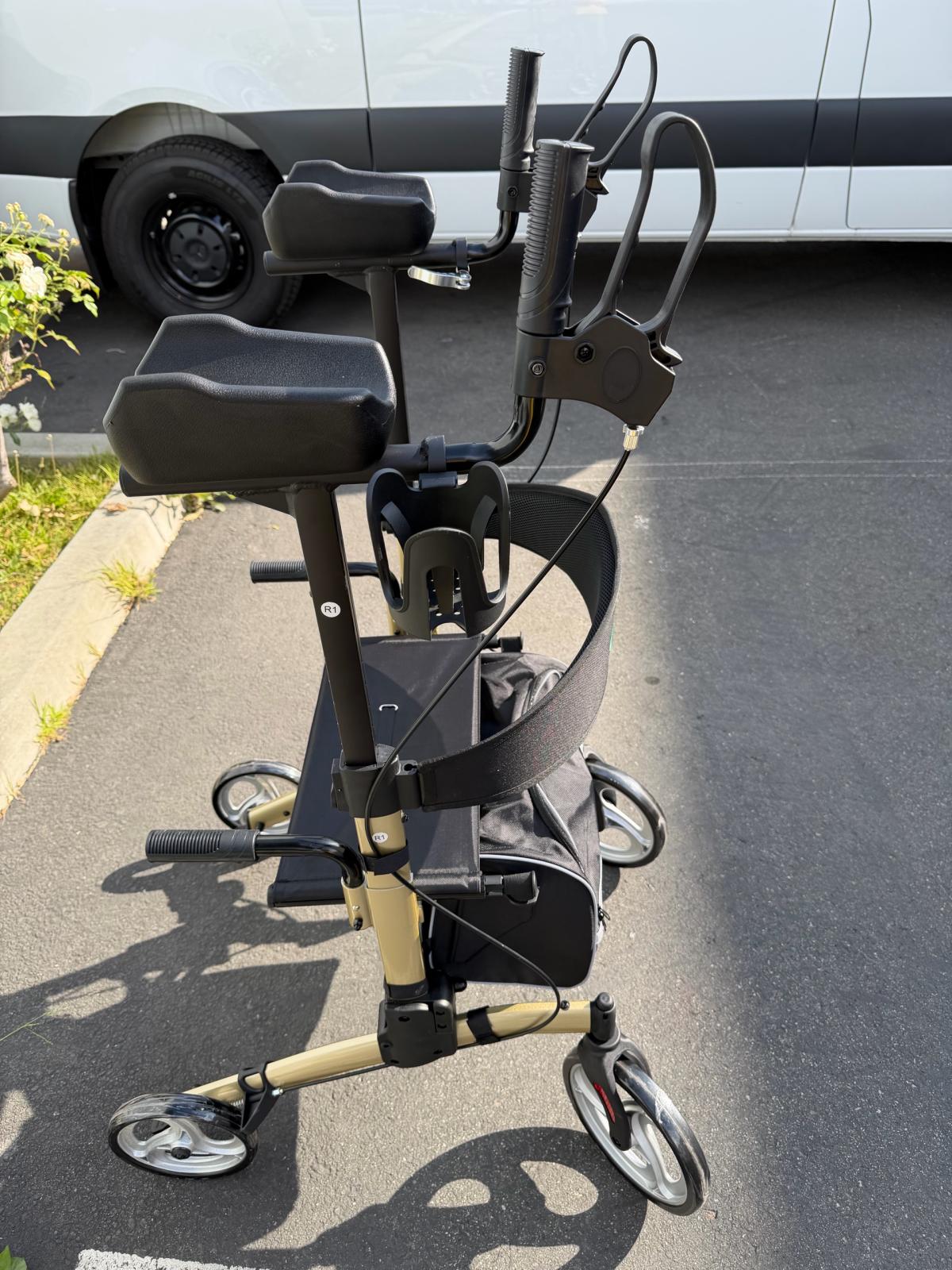 ELENKER Upright Walker Stand Up Folding Rollator Walker with