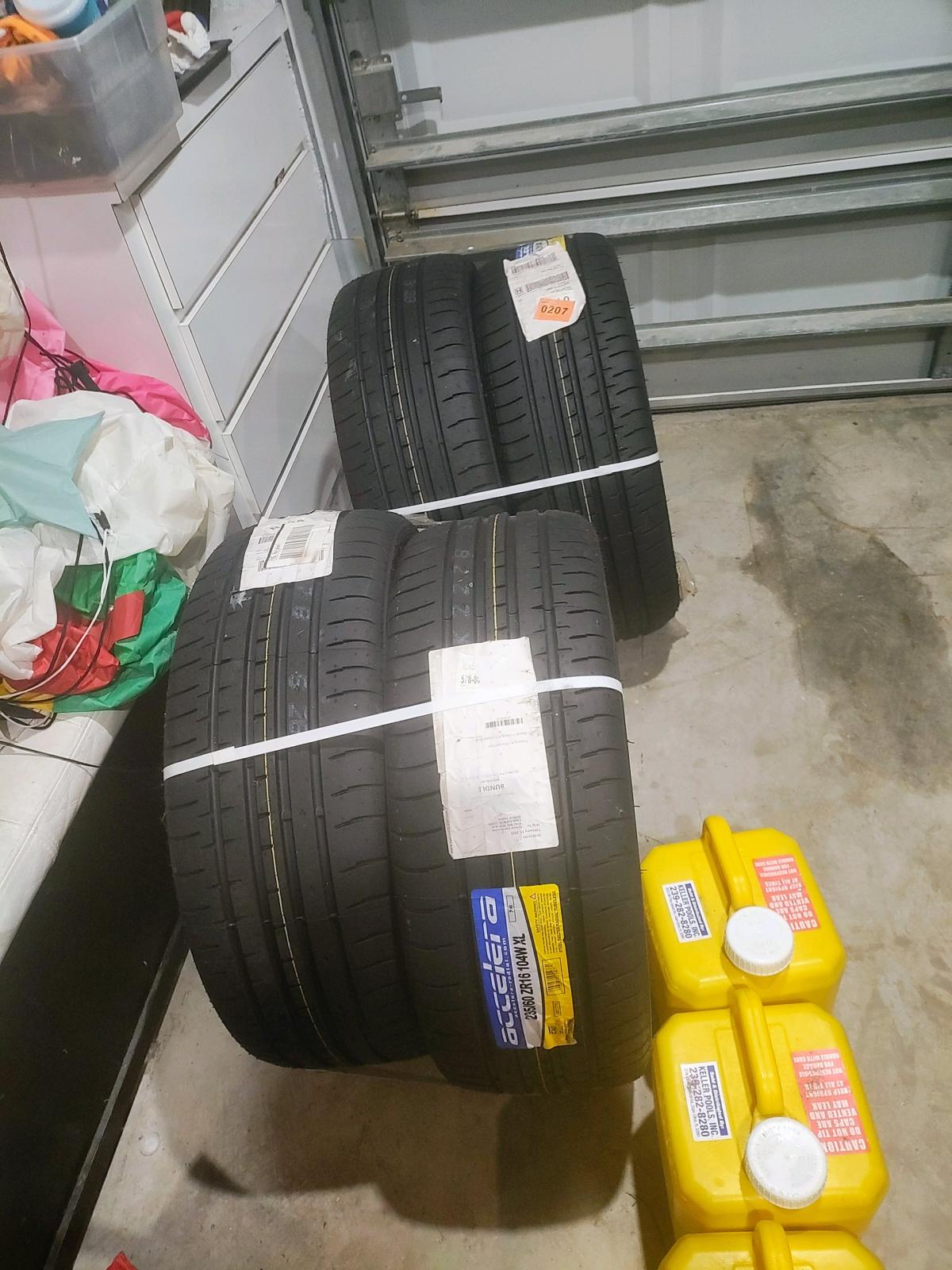 set of 4 brand new tires never used never mounted on any rim