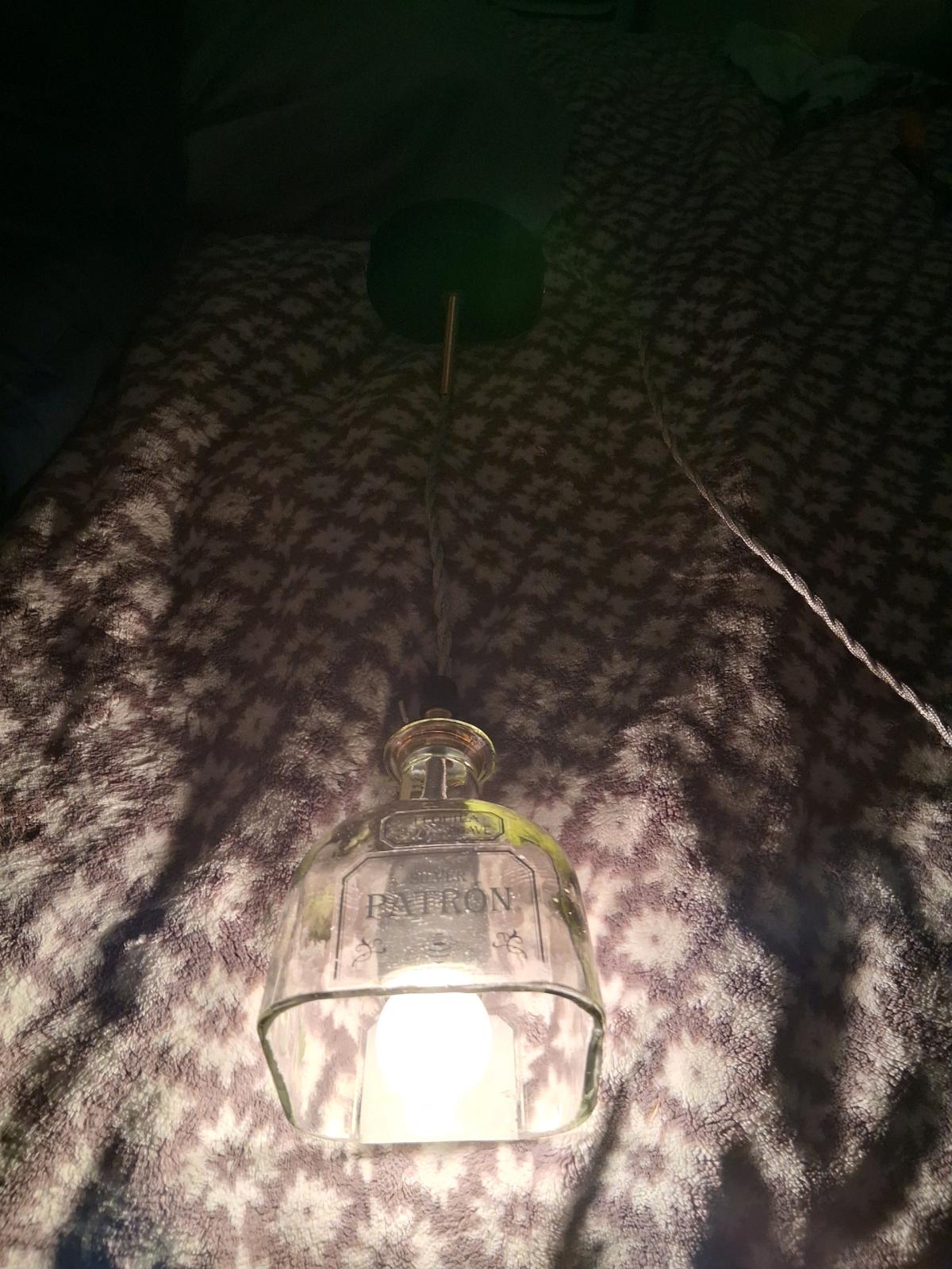 Patron tequila bottle hanging light pendent