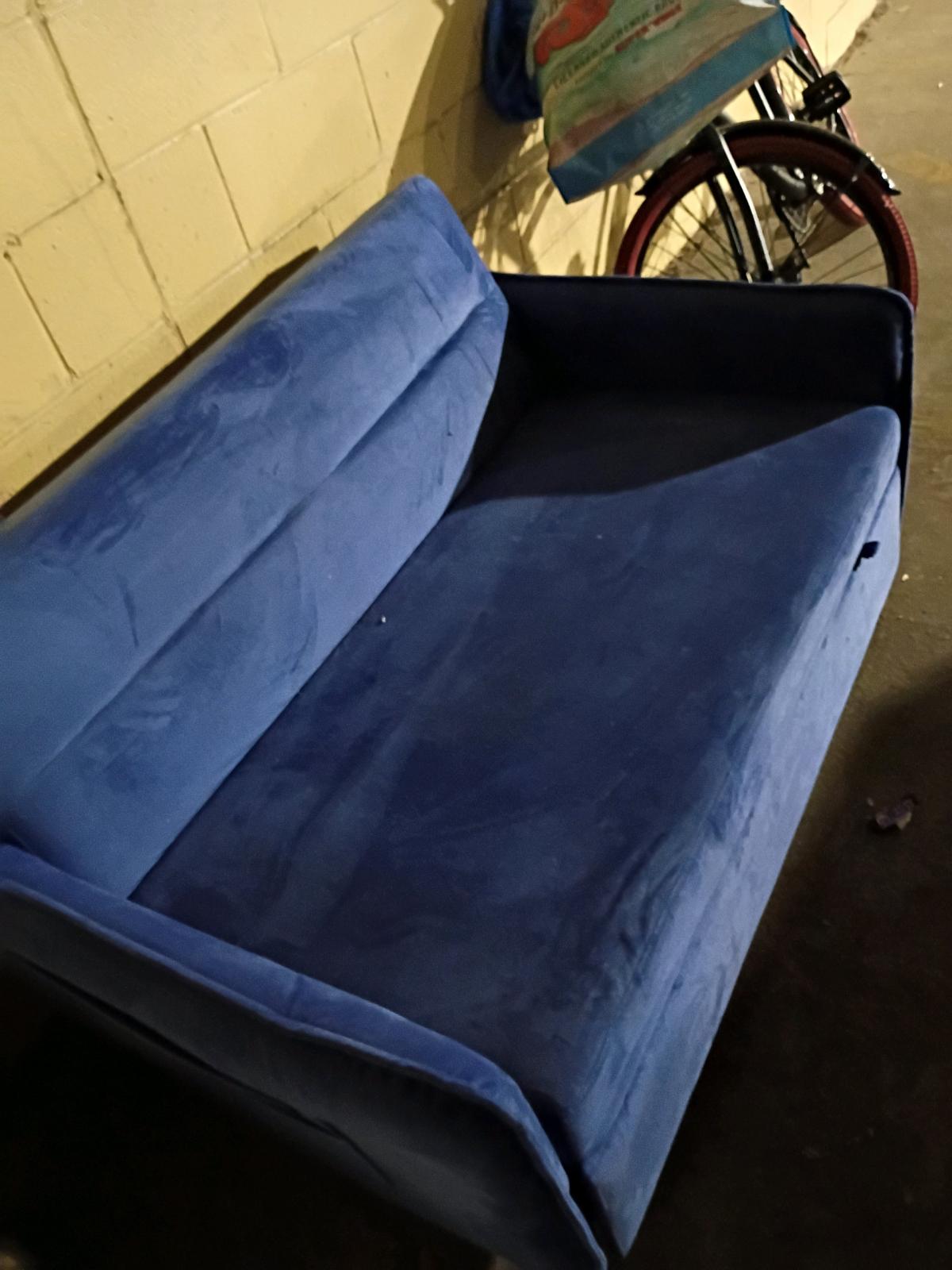 blue futon hide away bed