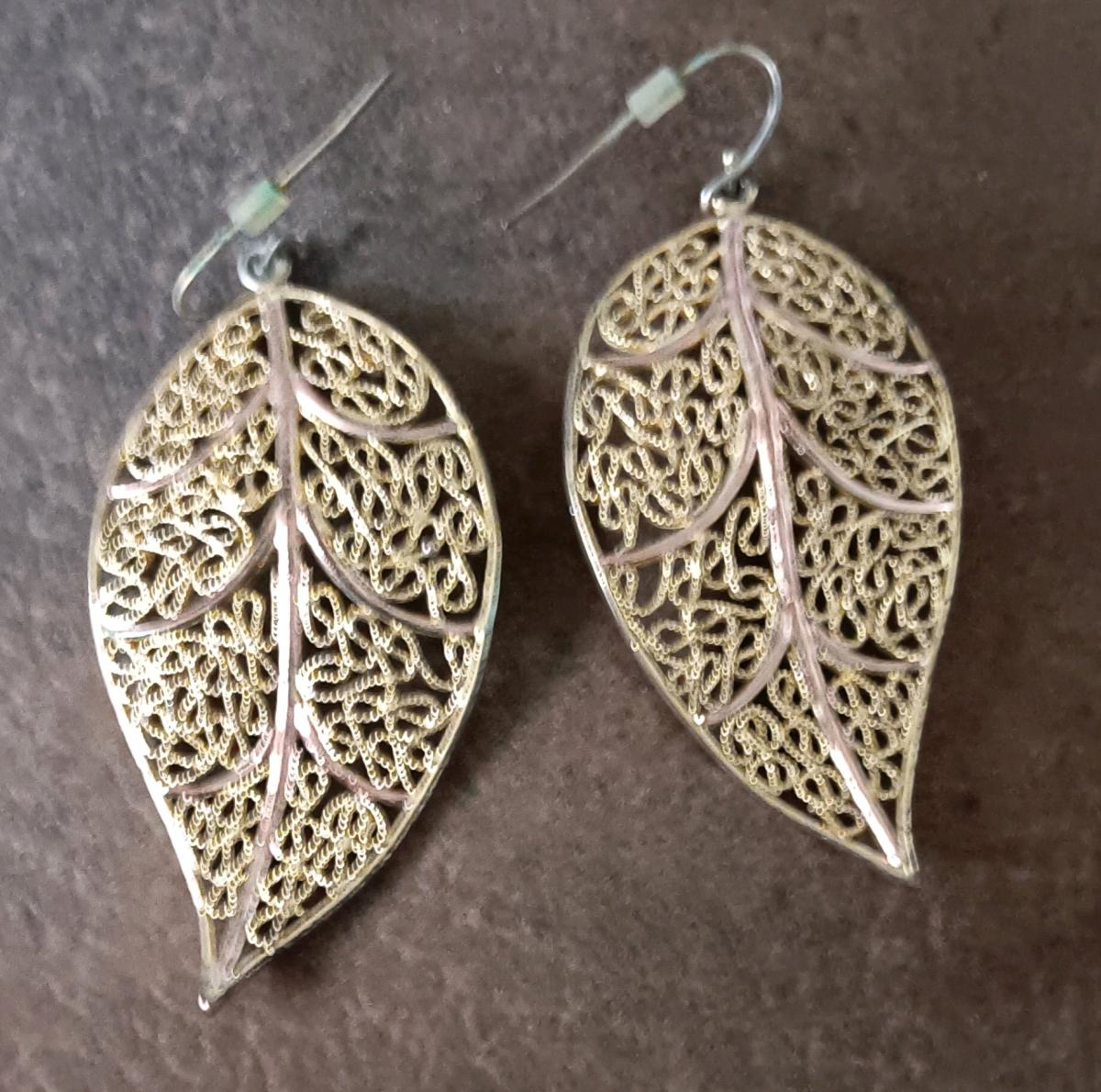 gold leaf earrings