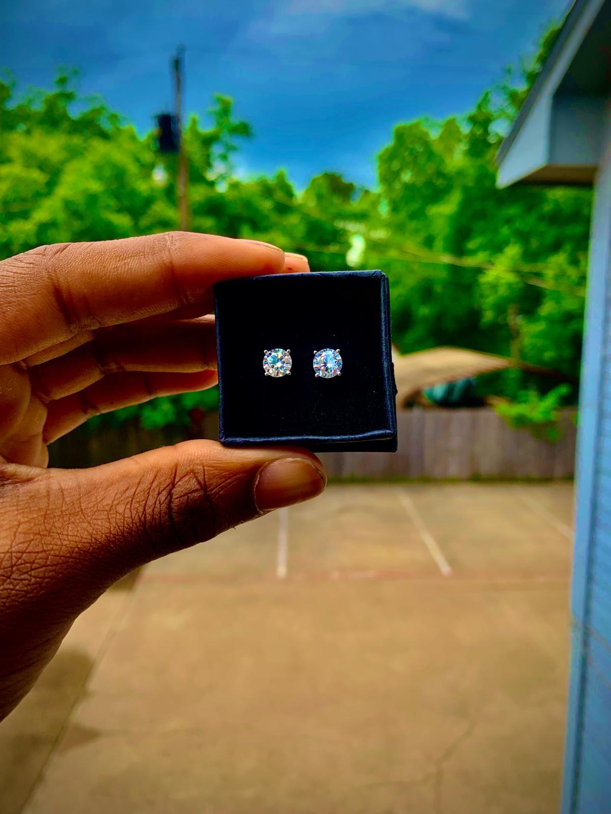Moissanite 1 Carat Stud Earings