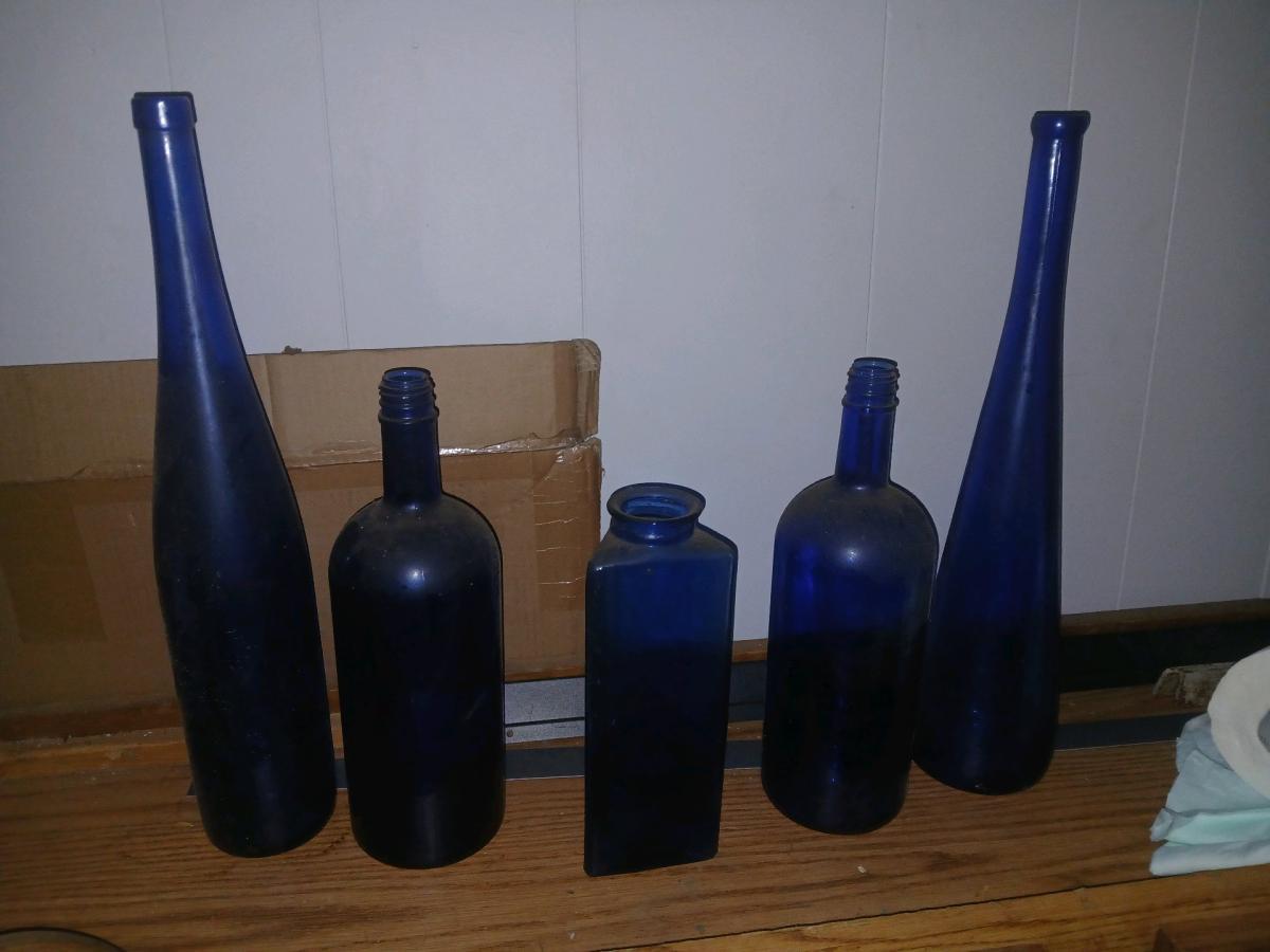 1920s blue cobalt glassware