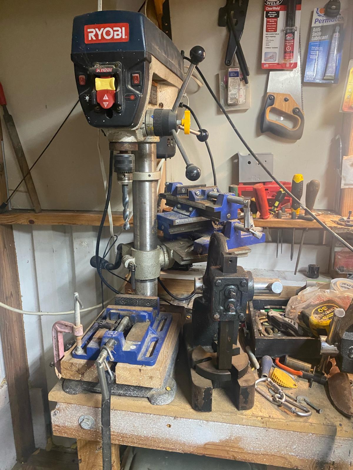 Ryobi drill press XY vice and punch