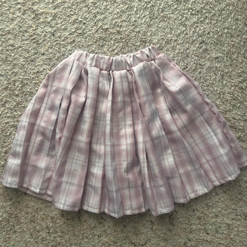pink plaid y2k skirt