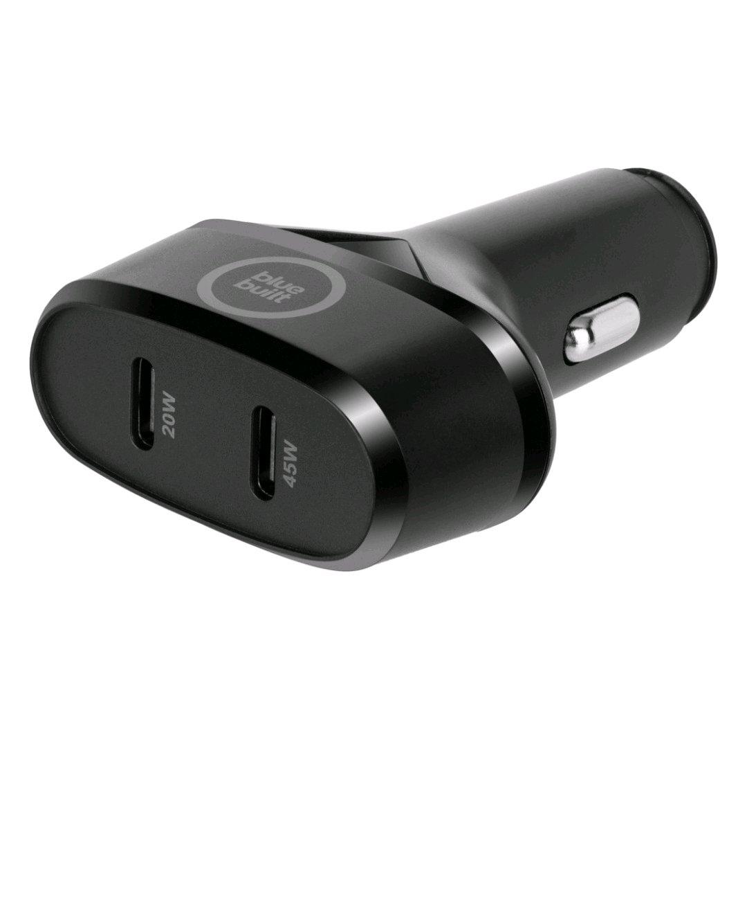 BlueBuilt Power Delivery Car Charger with 2USBC Ports 45W Bl