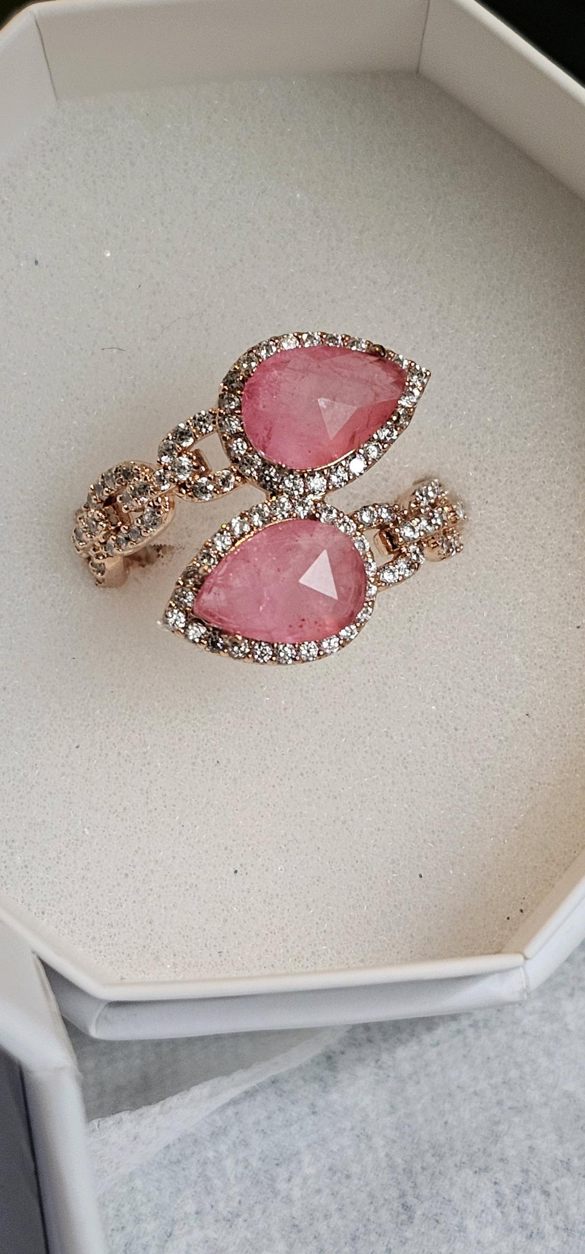 Lab Created  Pink Topaz size 7 Resort Wear Ring