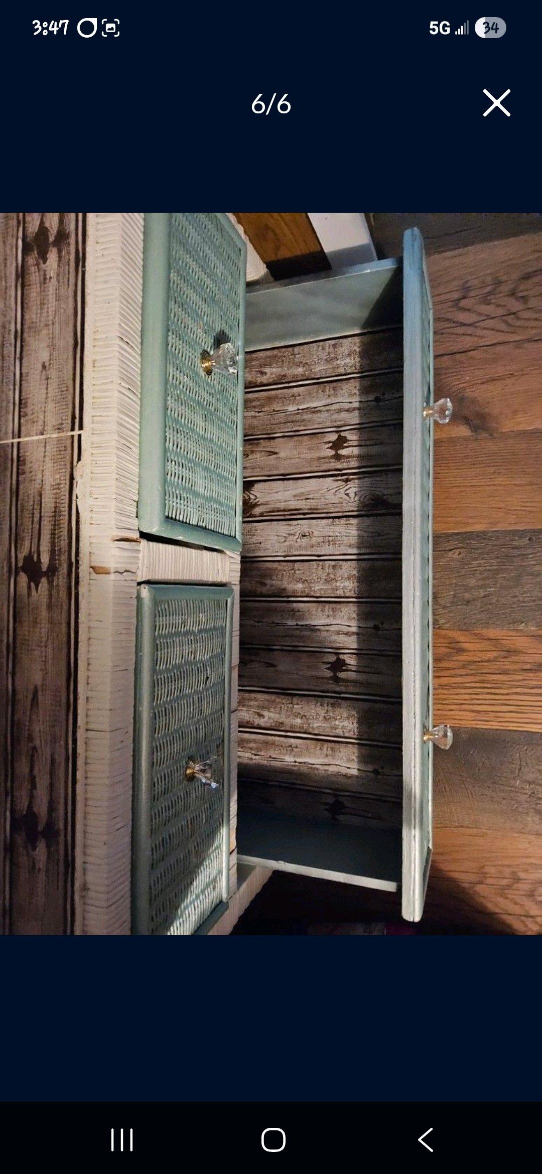 Wicker freestanding wardrobe closet