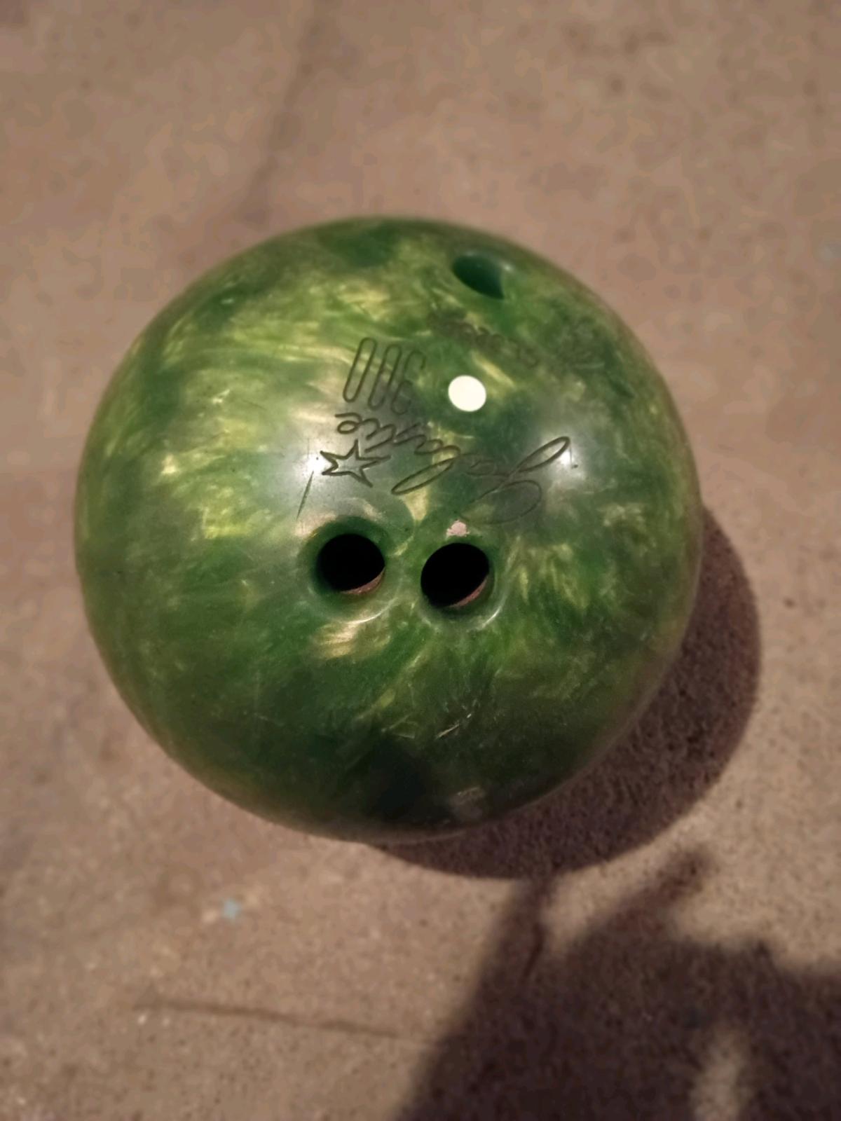almost new green bowling ball