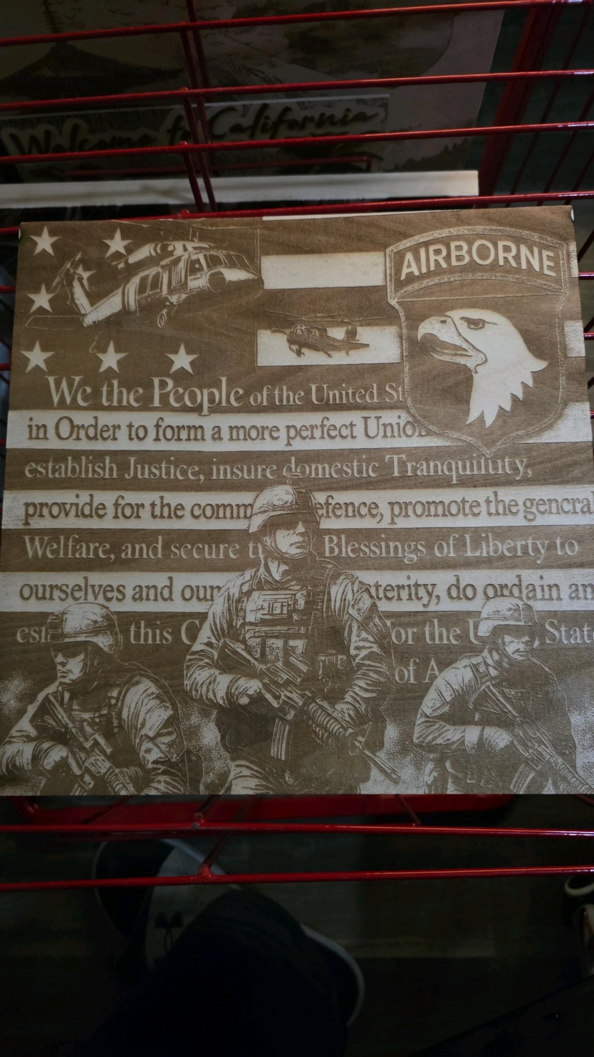 Mighty Military laser engraving