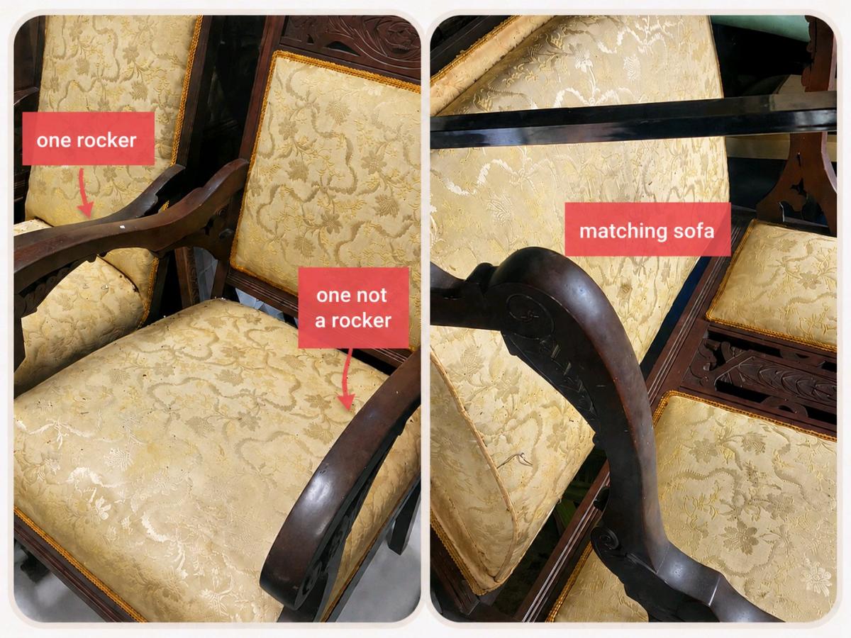 Antique Victorian Loveseat and 2 Matching Chairs