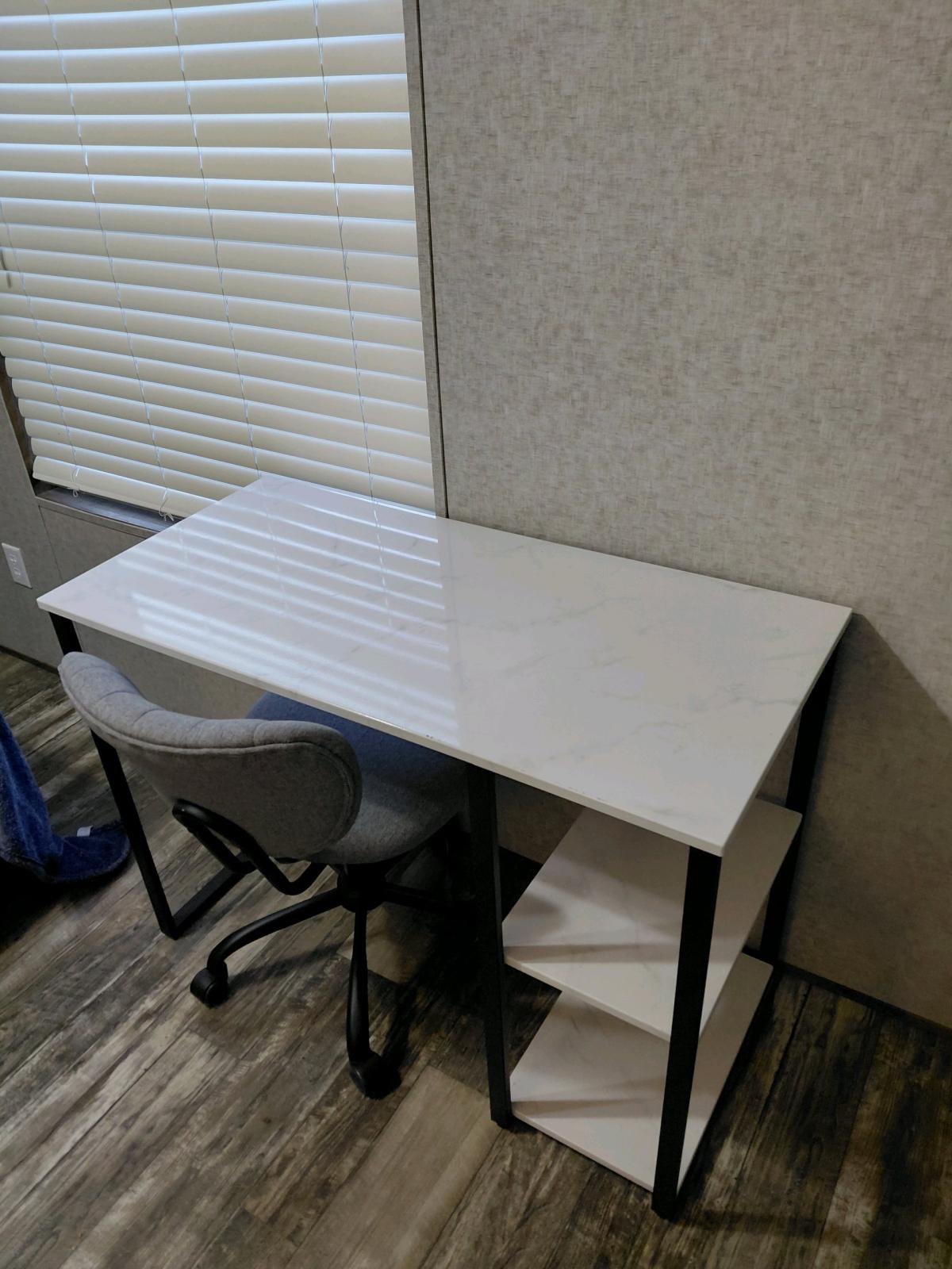 computer desk with chair still fairly new