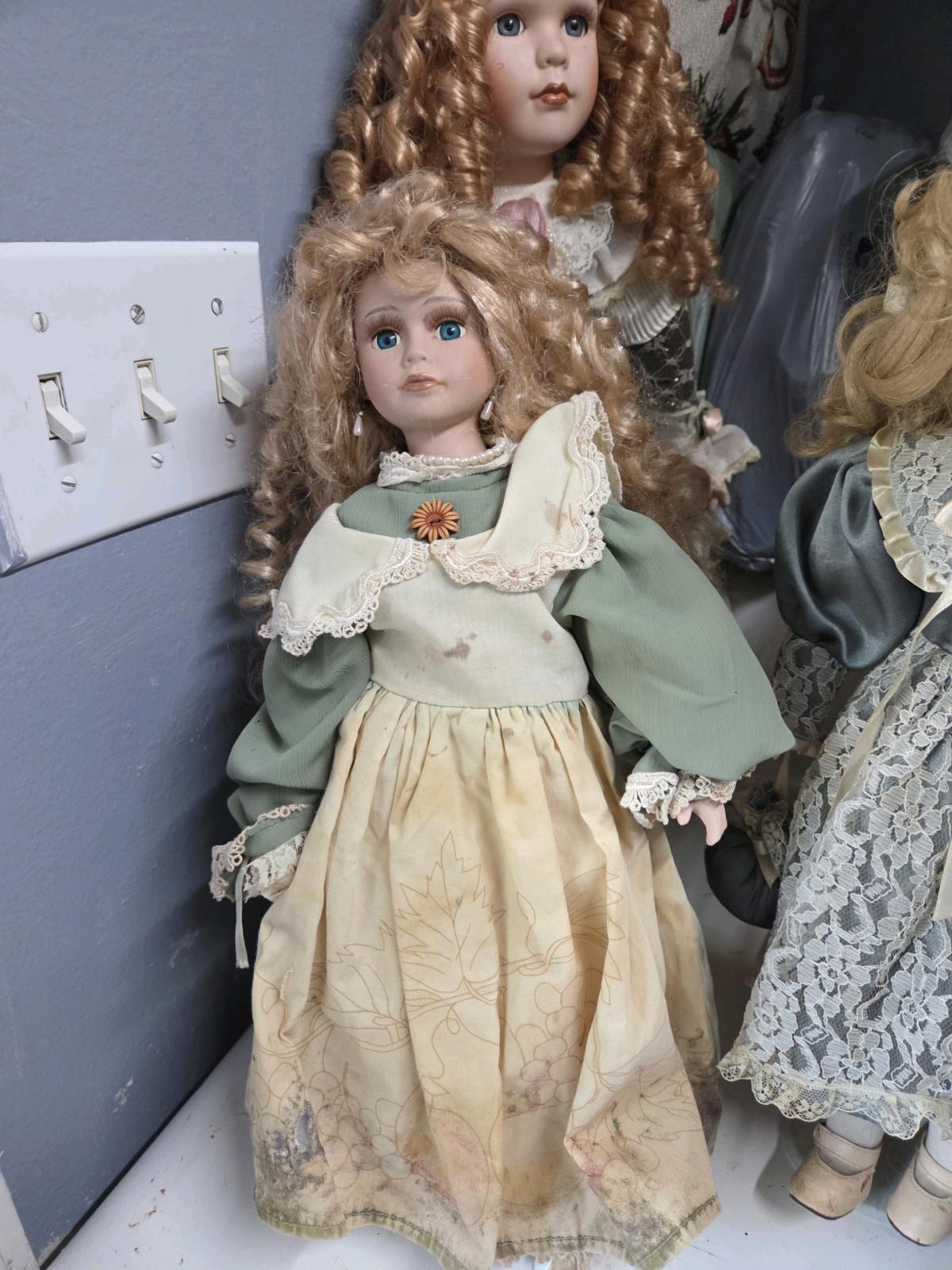 porcelain dolls all old original clothes an accessories