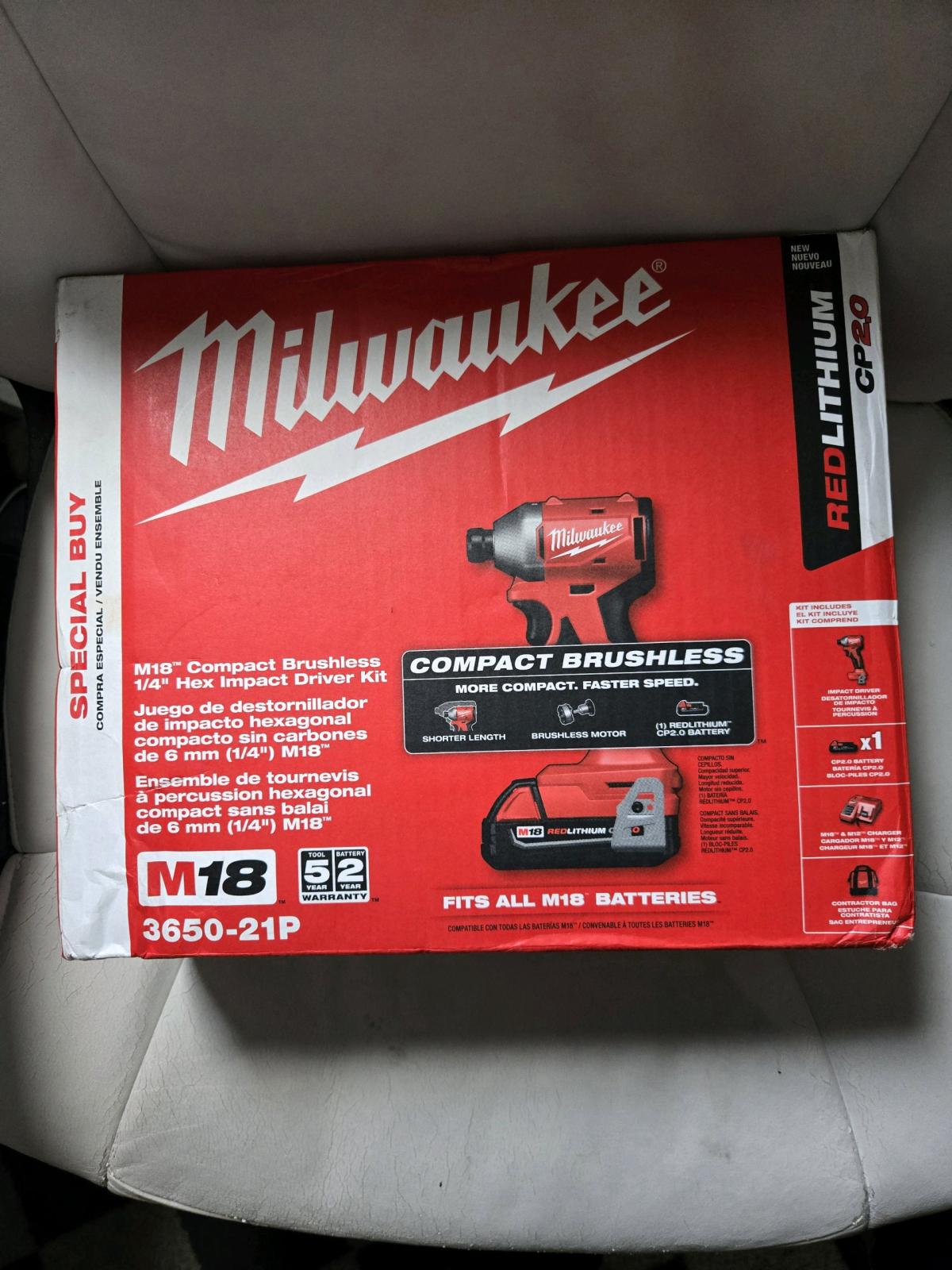 Milwaukee M18 Brushless Impact Driver Kit  Brand New Sealed
