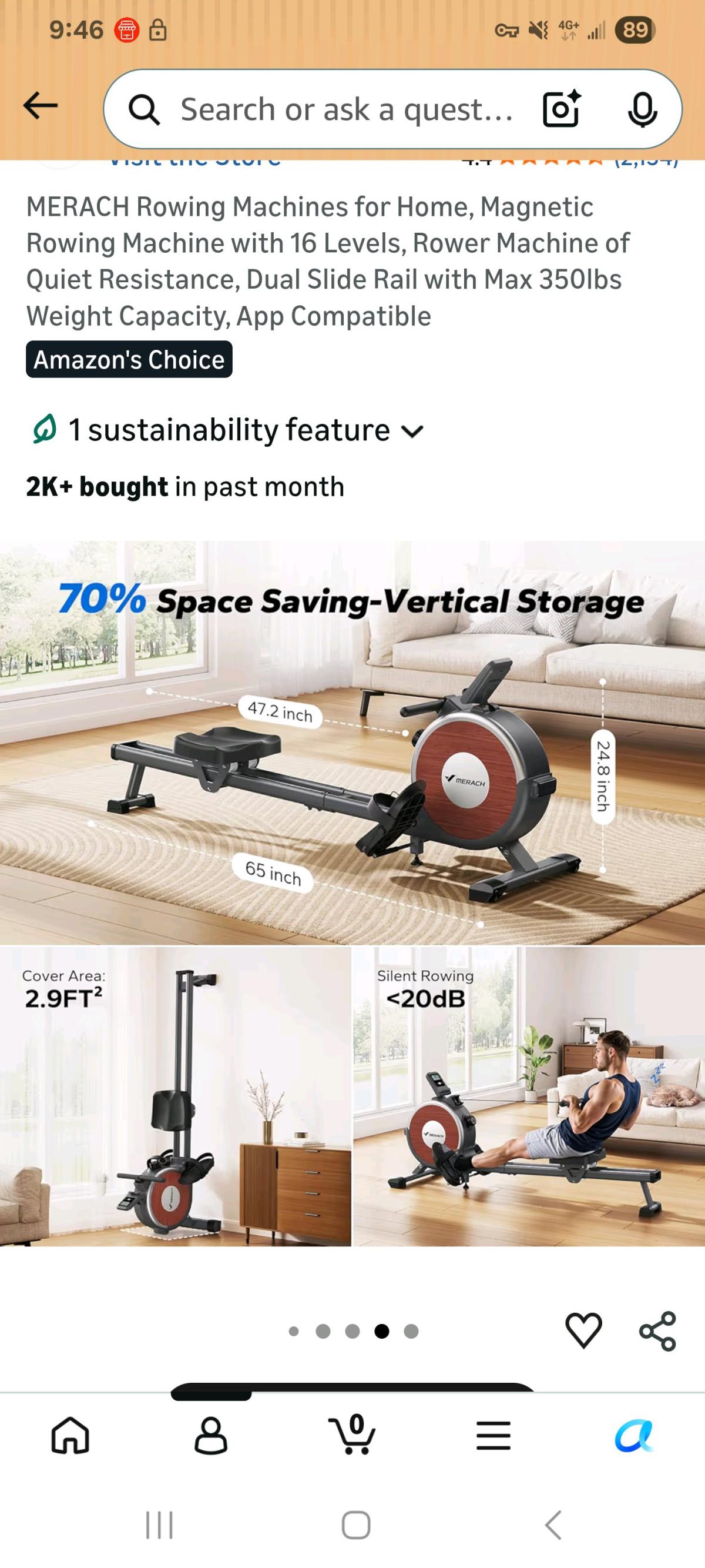 Merach Rowing Machine model Q1S 350lb capacity like new