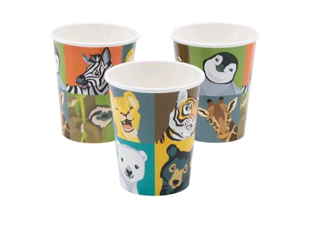 9 oz Wild Encounters Zoo Animals Disposable Paper Cups  8 Ct
