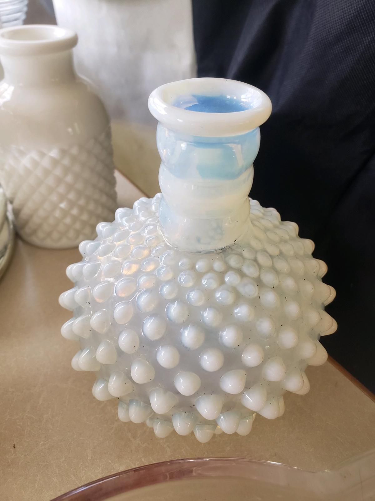 antique bubble glass vases and etc