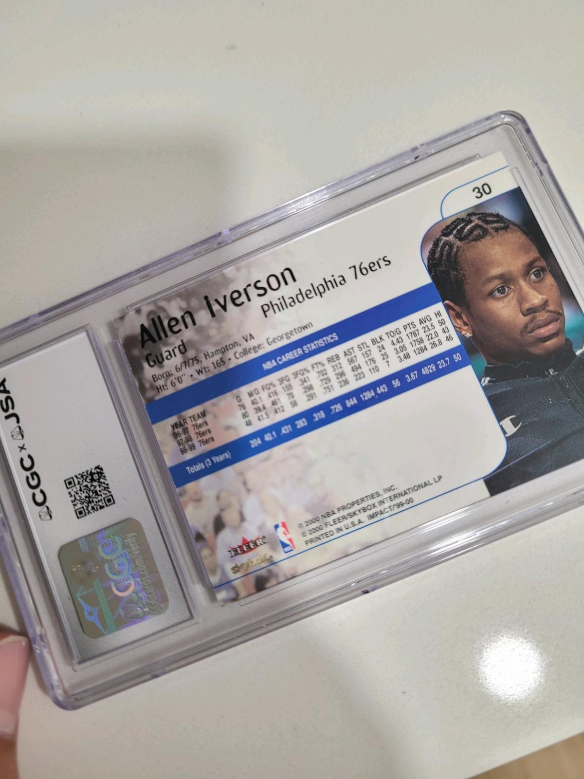 Autographed Allen Iverson Card 1999
