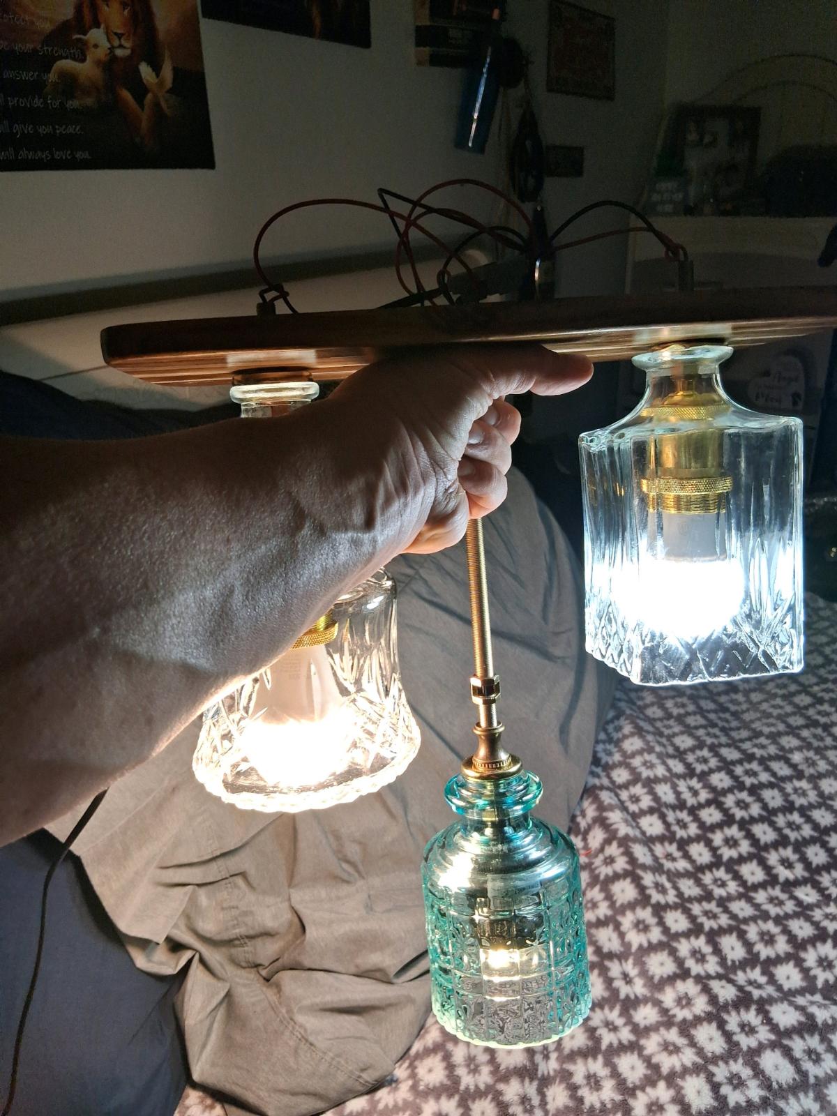 Custom Glass Bottle Elegant Light Fixture