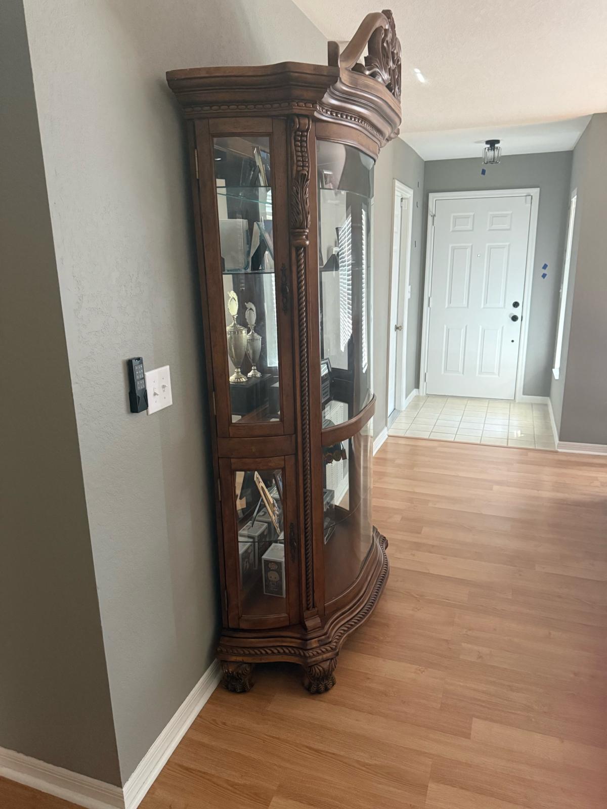 Wooden Corner Curio Cabinet