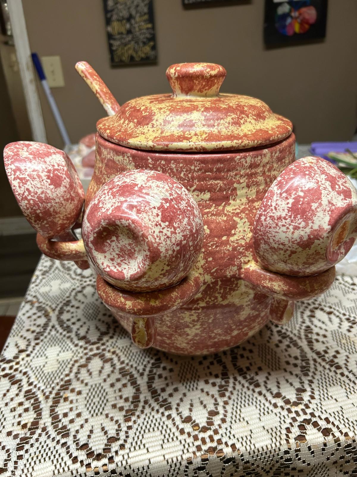 Vintage Soup Bowl with cups