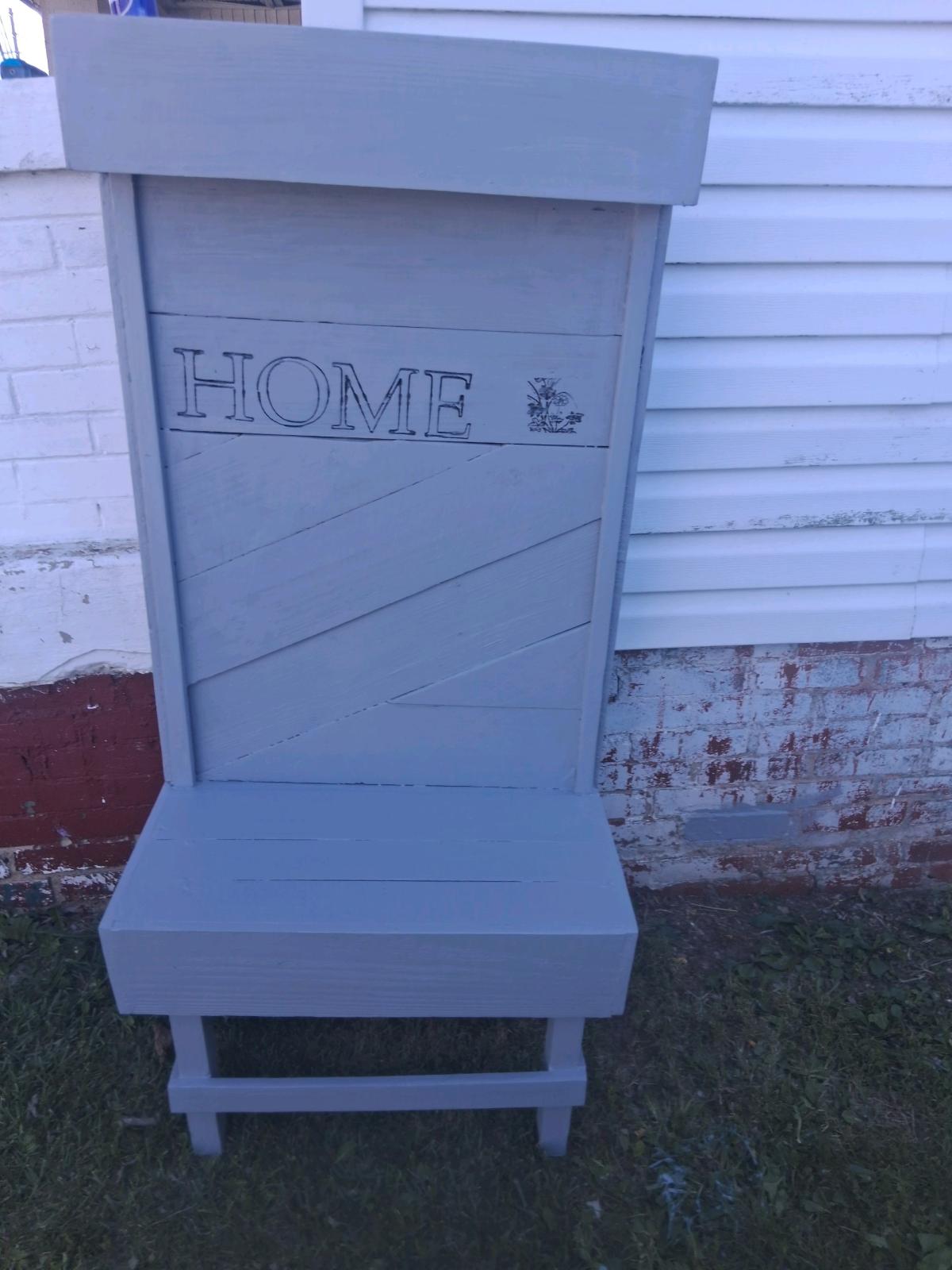 one of a kind flower box and seat all in one handcrafted