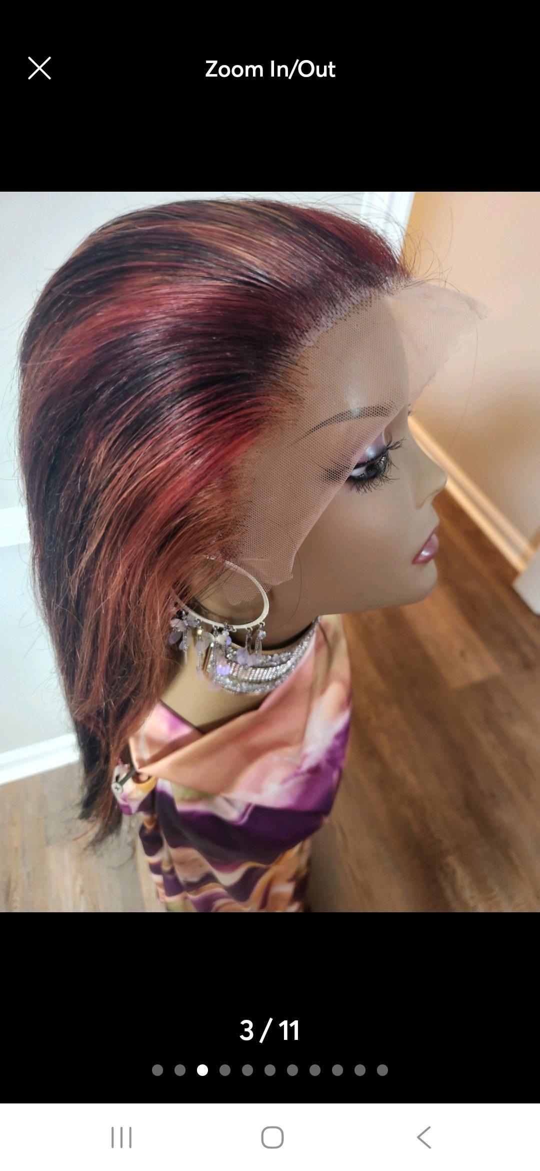 Tricolored lace wig