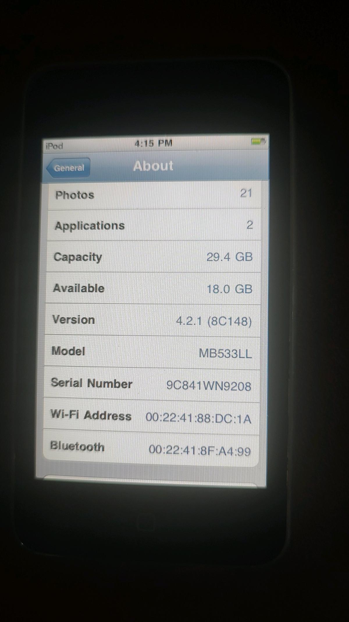 iPod touch with loads of music