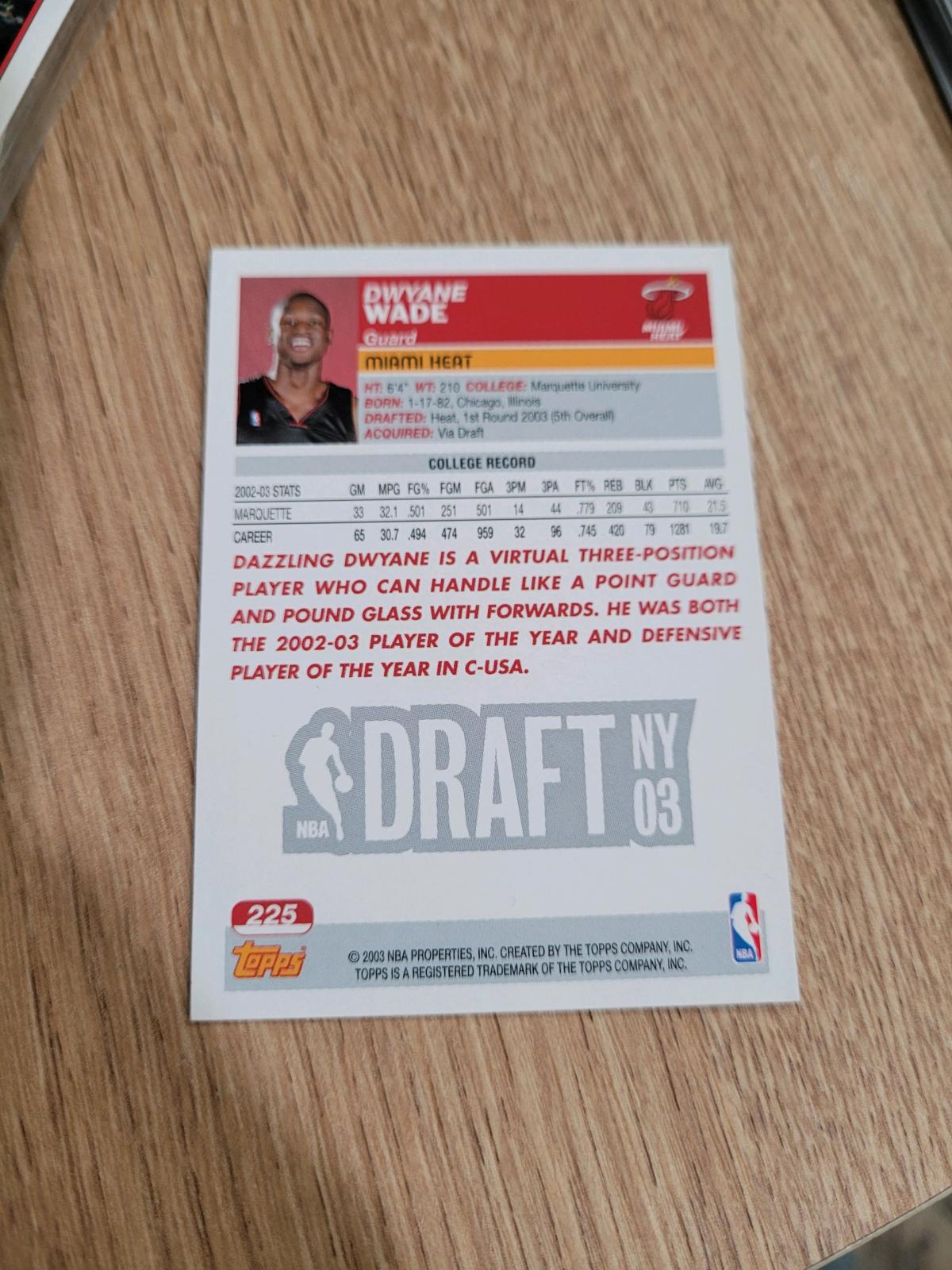 2003 Topps Dwayne Wade Rookie Card