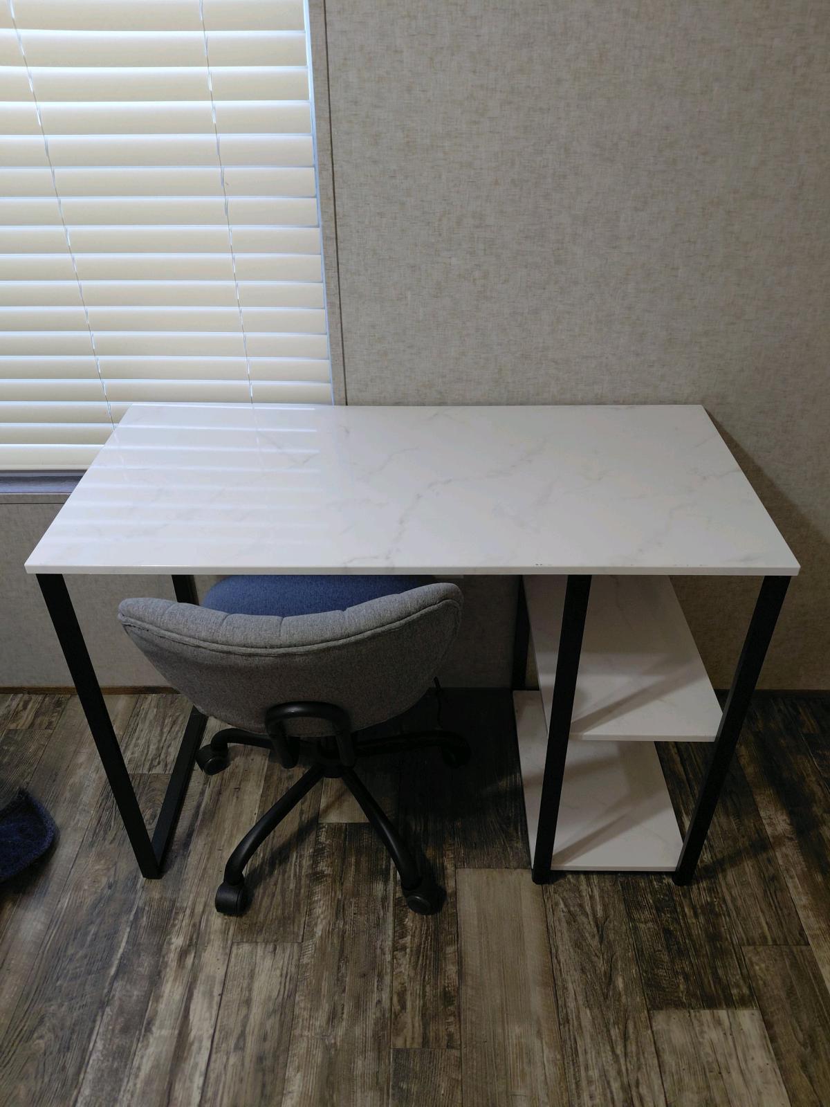 computer desk with chair still fairly new