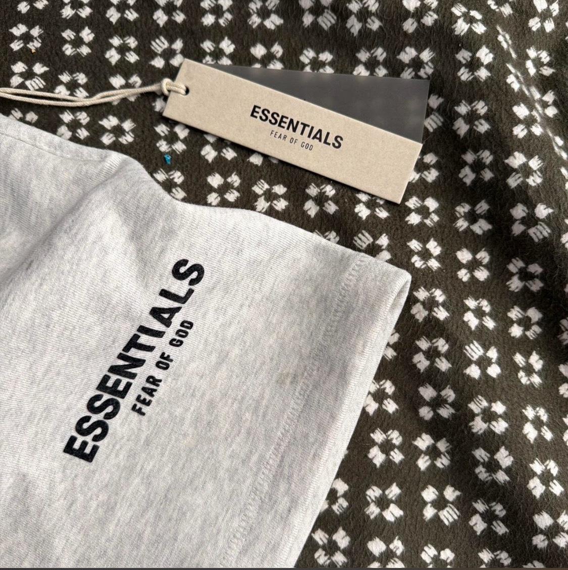 Light gray fear of god essential shorts